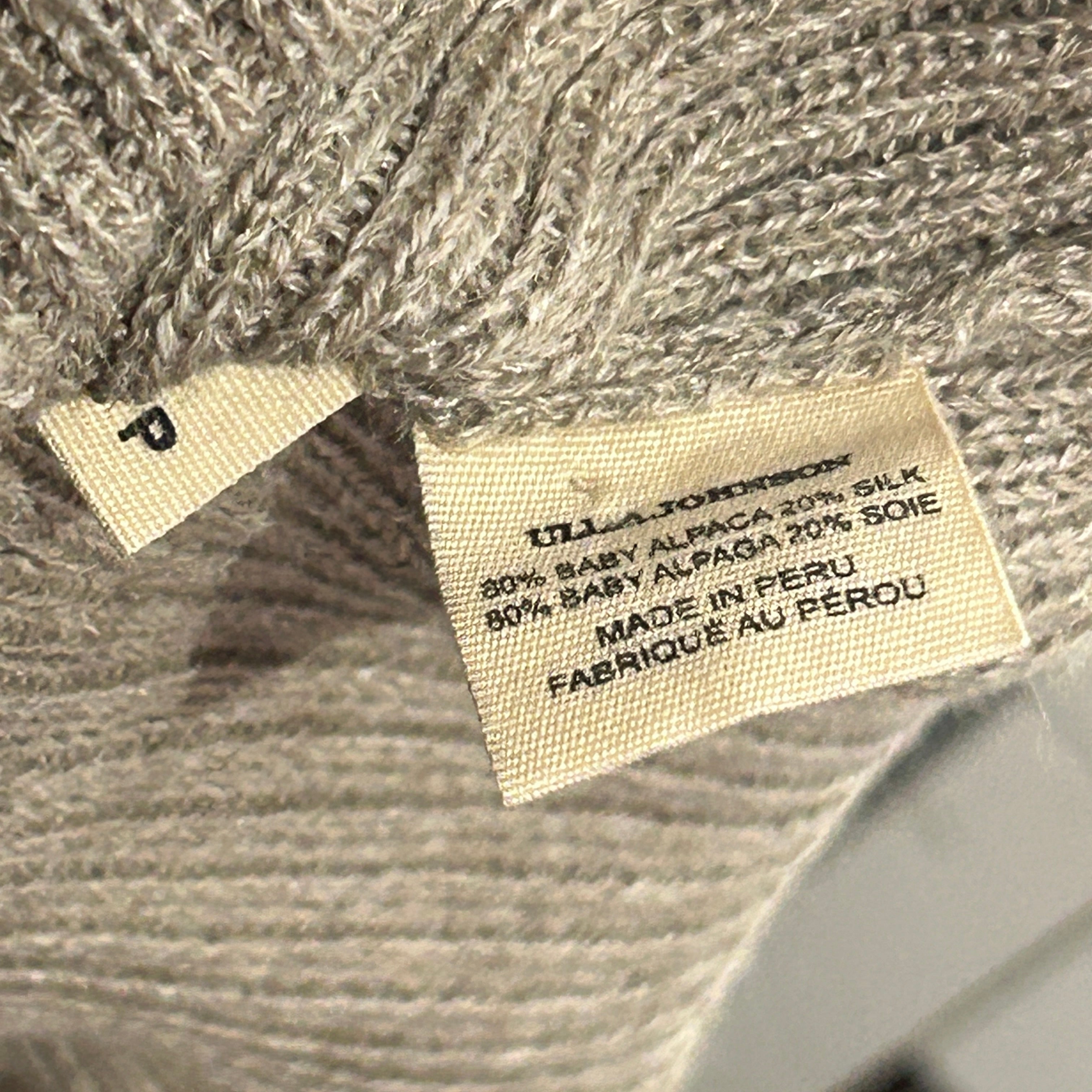 ULLA JOHNSON Taupe/Grey Turtleneck w/ Puff Long Sleeves