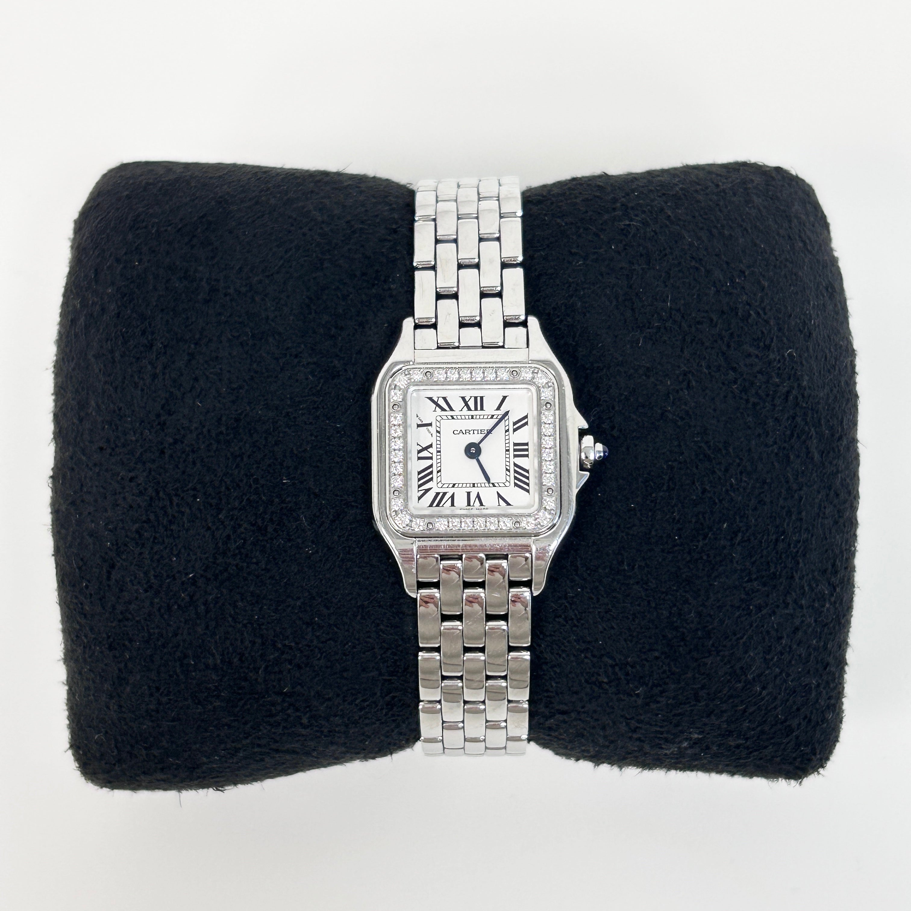 Panthère de Cartier watch w/ Bezel set with brilliant-cut diamonds
