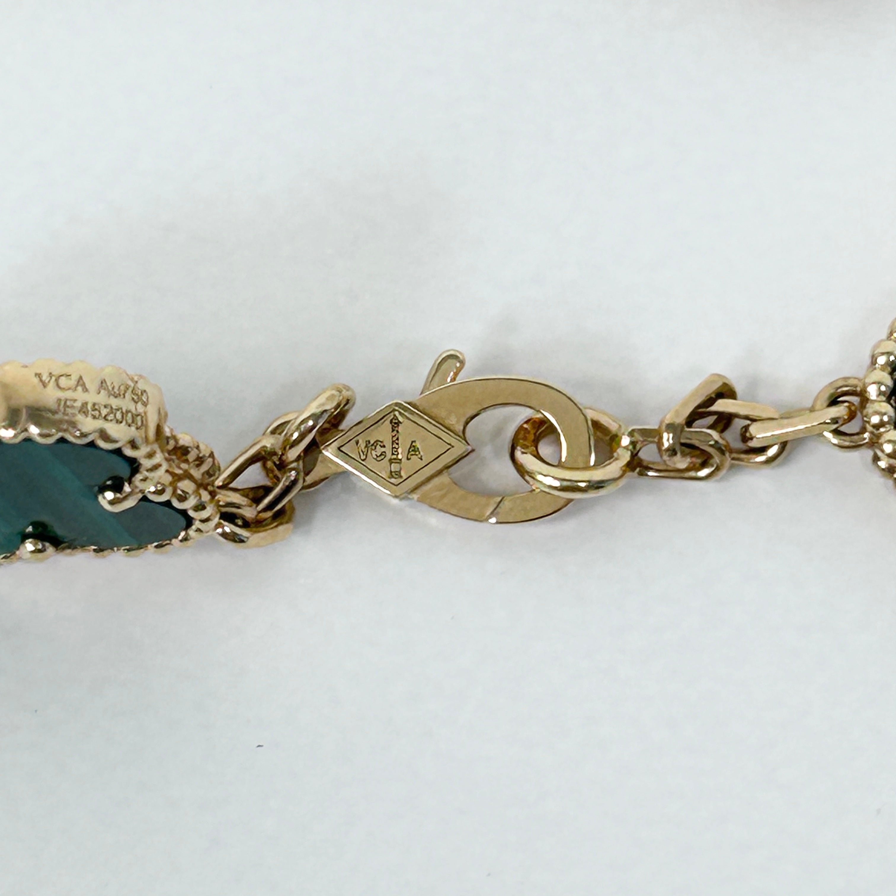 Malachite Vintage Alhambra 10-Motif Necklace w/18K GHW