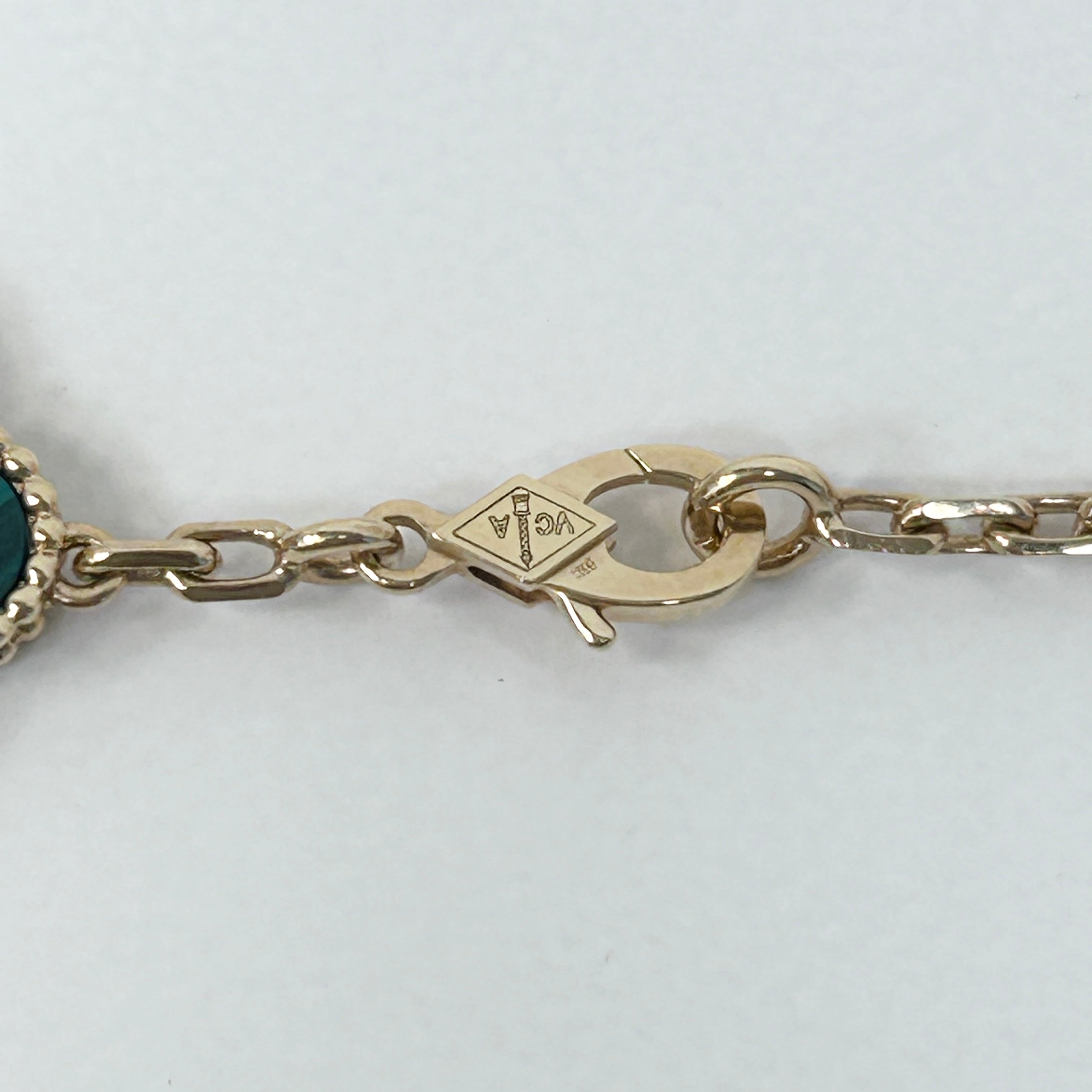 Malachite Vintage Alhambra 10-Motif Necklace w/18K GHW