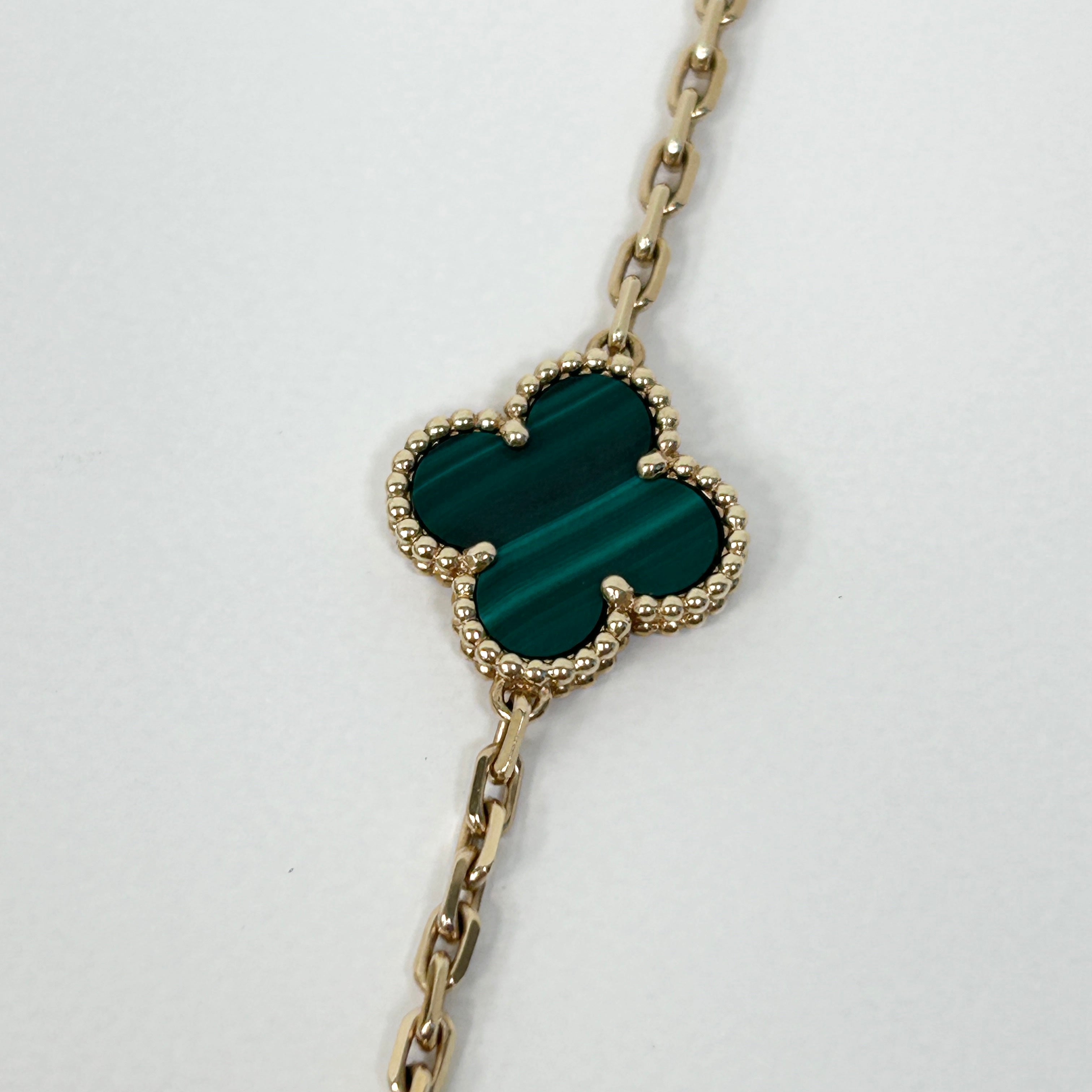 Malachite Vintage Alhambra 10-Motif Necklace w/18K GHW