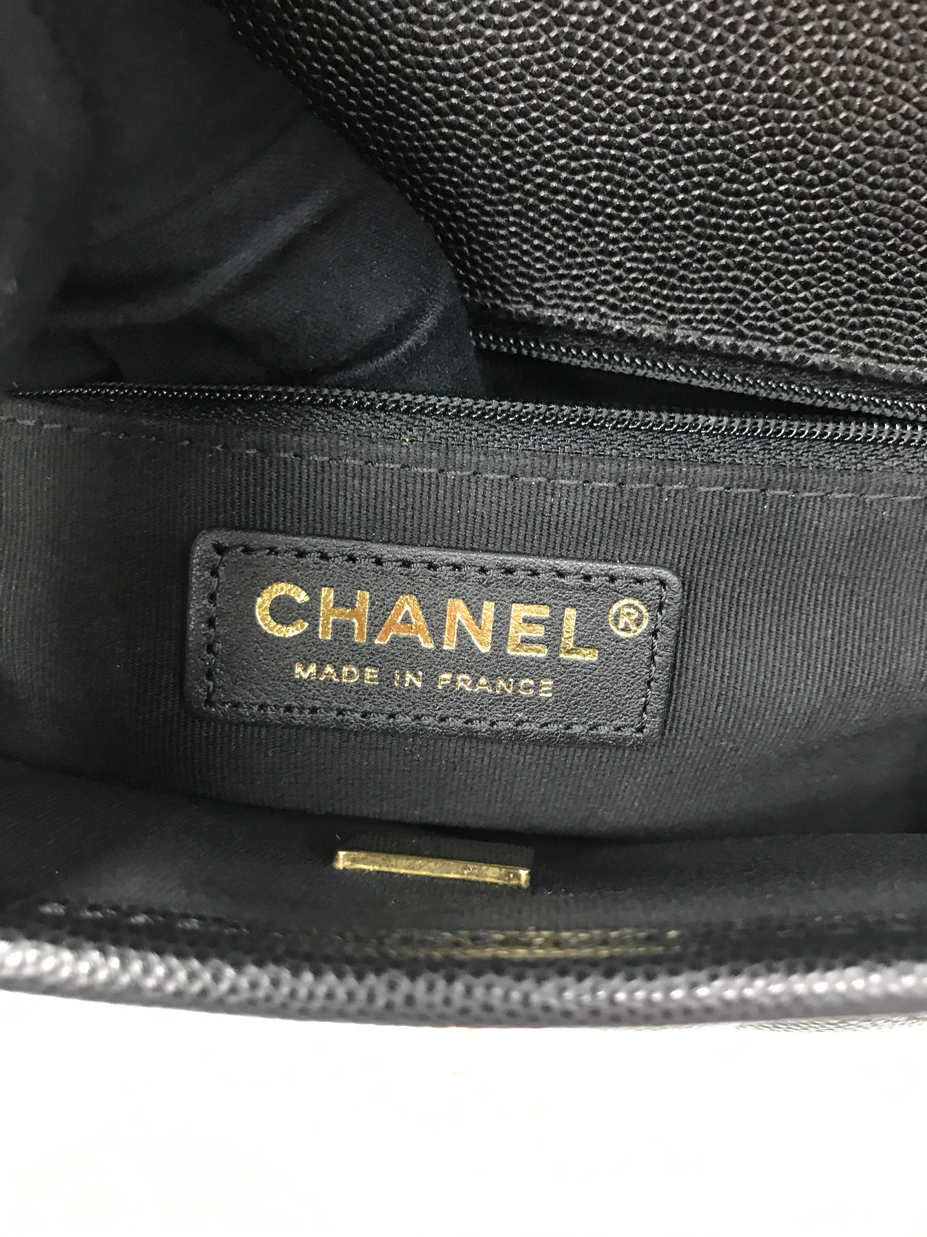 Black Quilted Caviar Top Handle Flap Bag w/AGHW