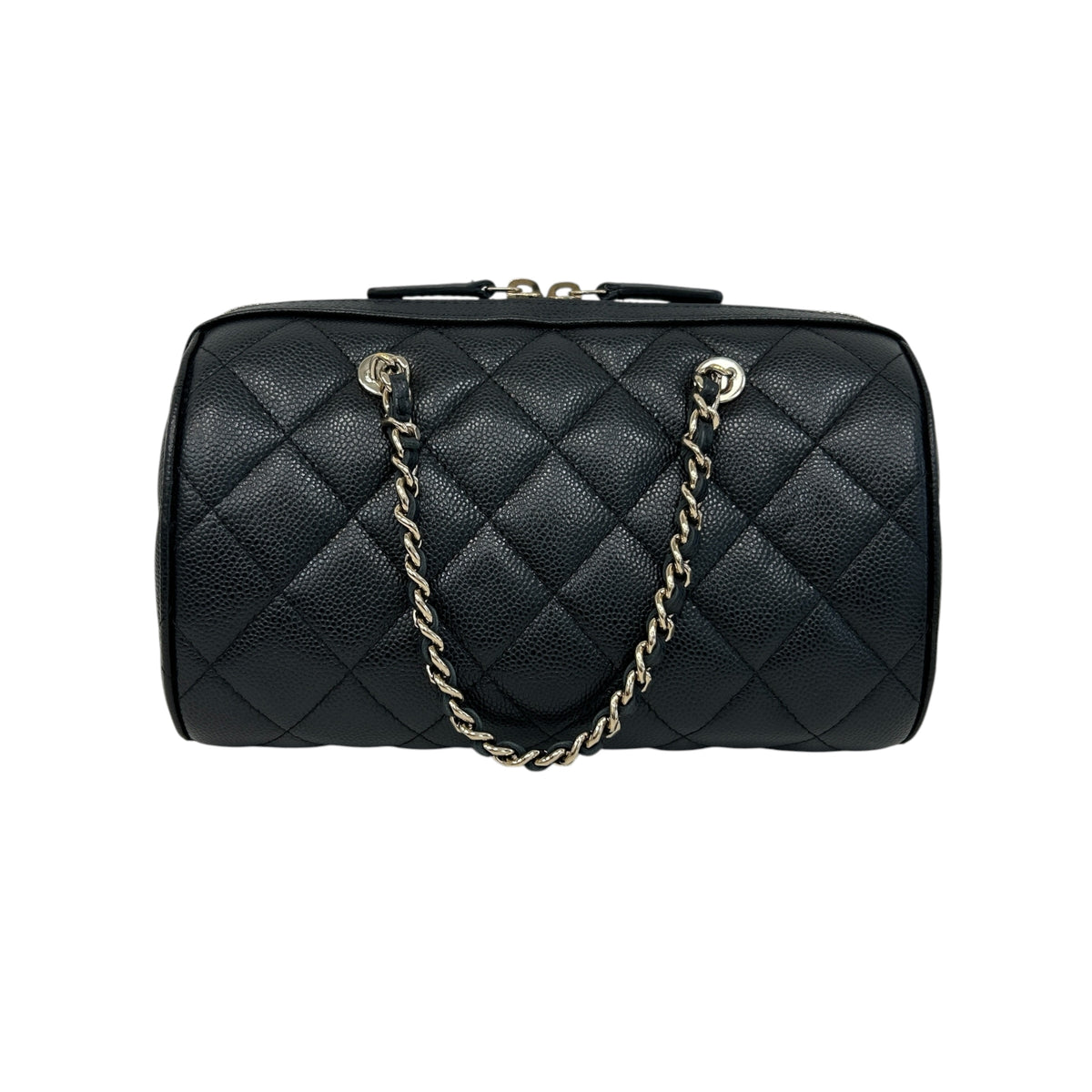 Black Caviar Quilted Leather Mini Bowling Bag w/GHW