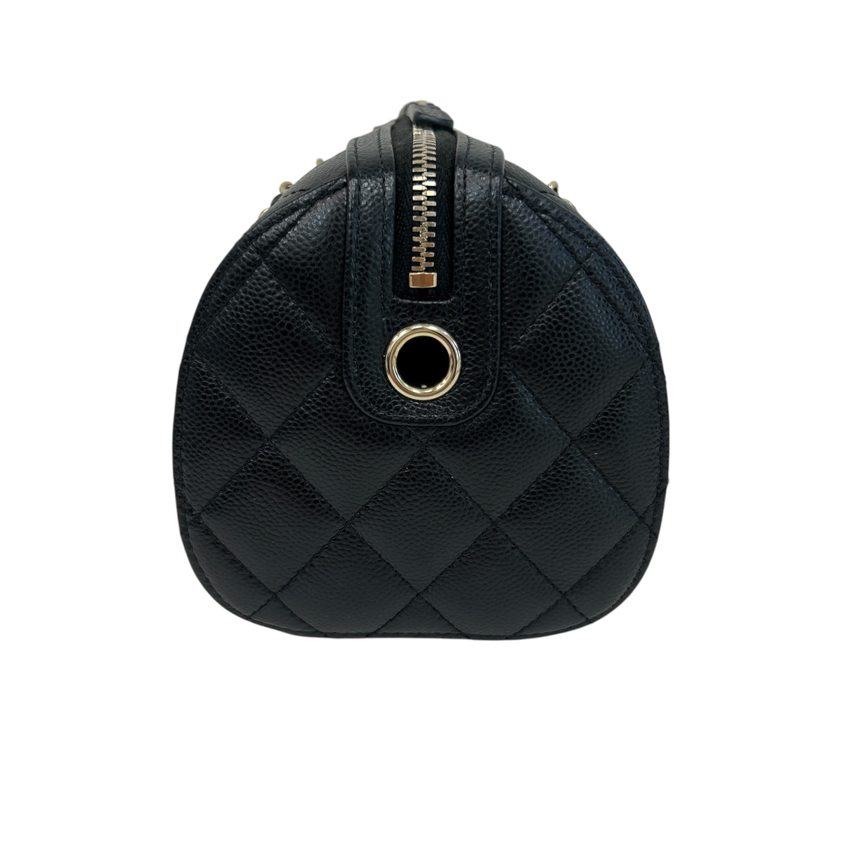Black Caviar Quilted Leather Mini Bowling Bag w/GHW
