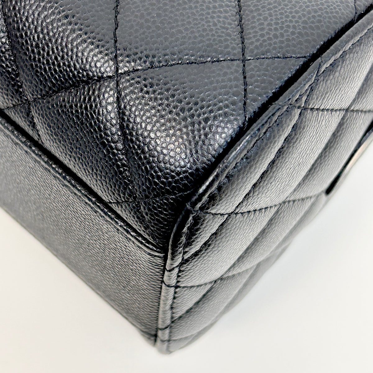 Black Caviar Quilted Leather Mini Bowling Bag w/GHW