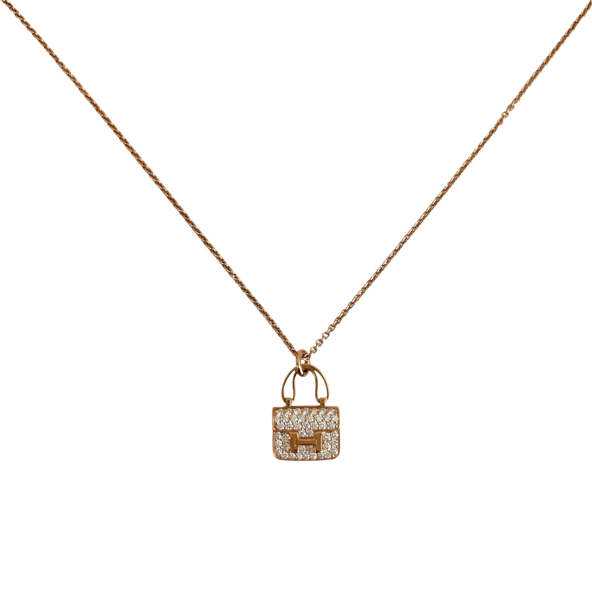 18K Rose Gold Diamond Constance Amulette Pendant Necklace
