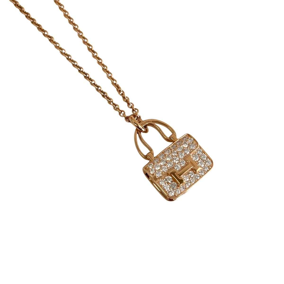 18K Rose Gold Diamond Constance Amulette Pendant Necklace