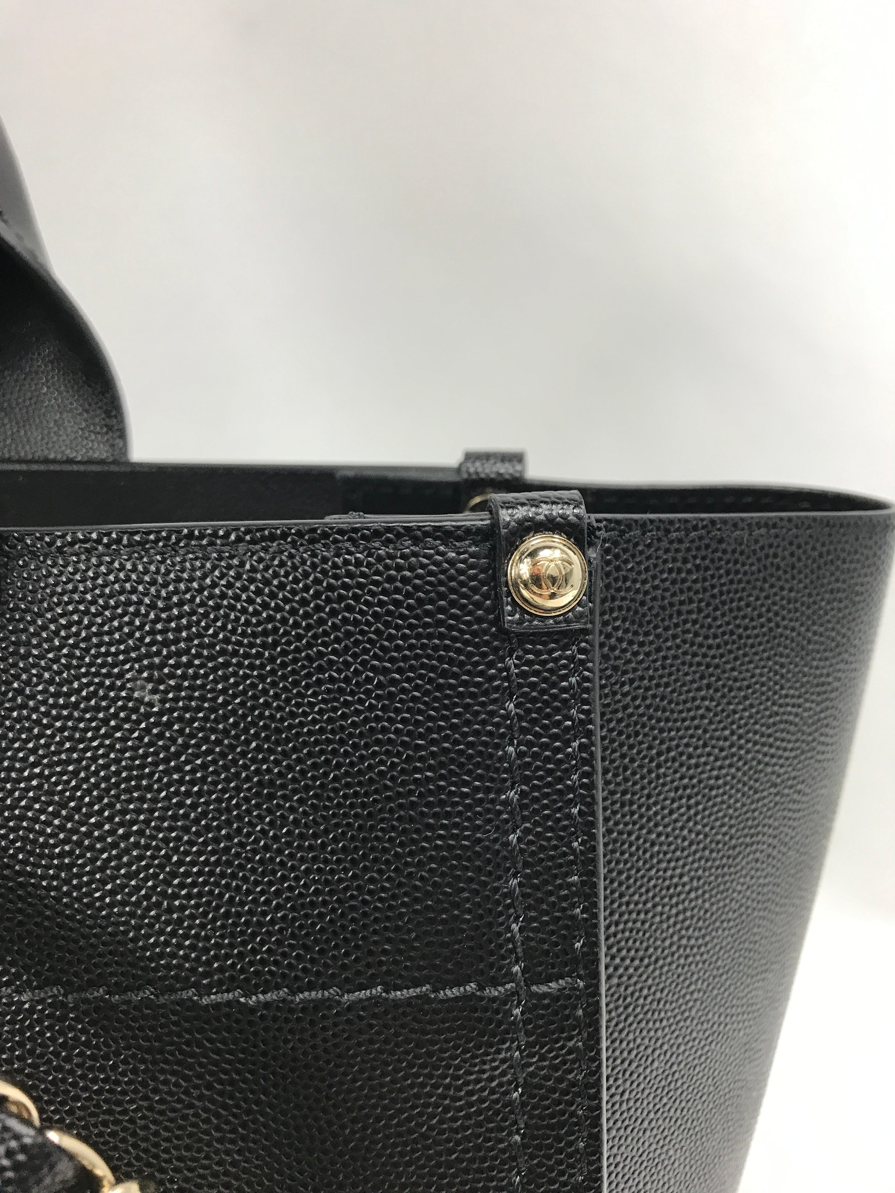 Black Caviar Leather Small Studded Deauville W/LGHW-ON LAYAWAY