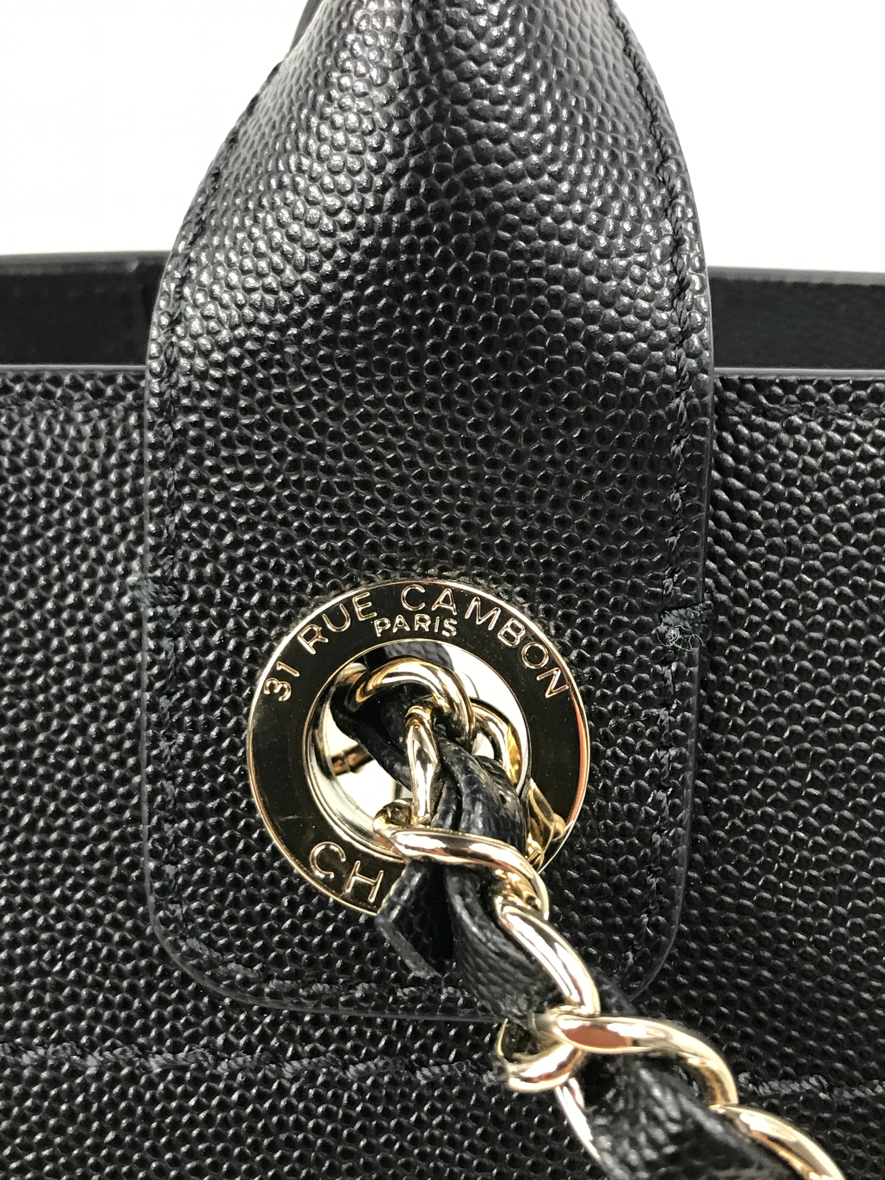 Black Caviar Leather Small Studded Deauville W/LGHW-ON LAYAWAY