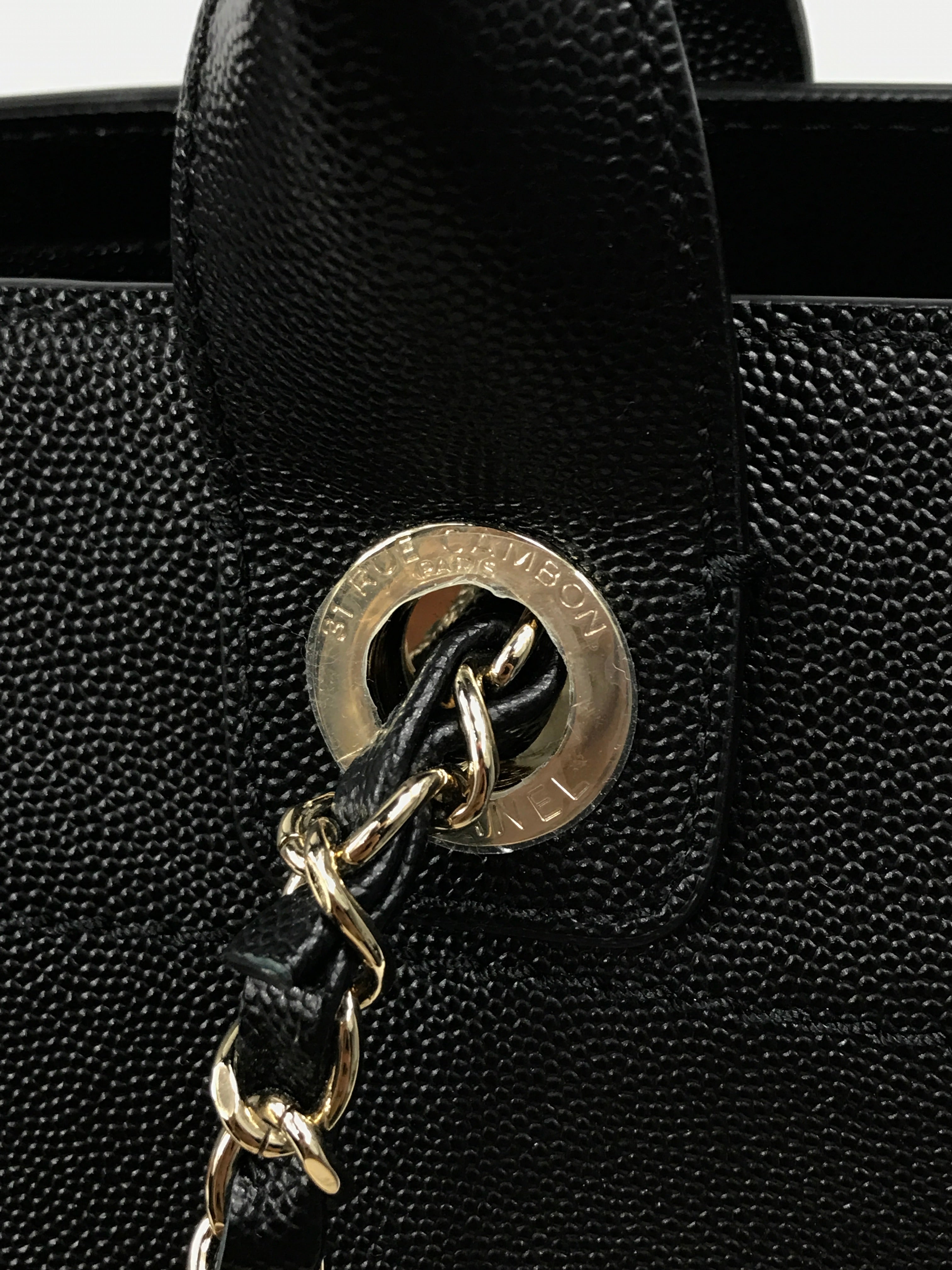 Black Caviar Leather Small Studded Deauville W/LGHW-ON LAYAWAY