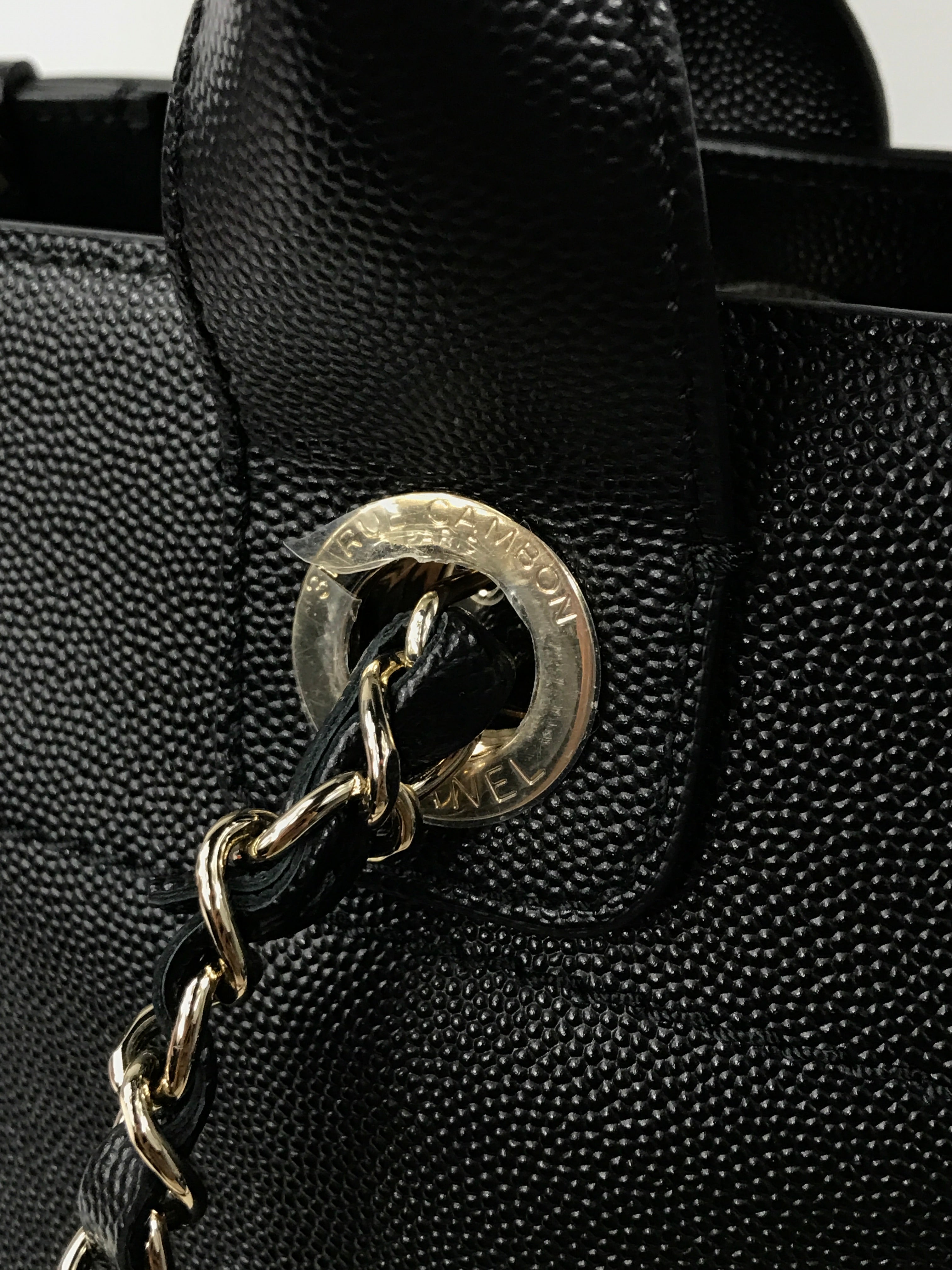 Black Caviar Leather Small Studded Deauville W/LGHW-ON LAYAWAY