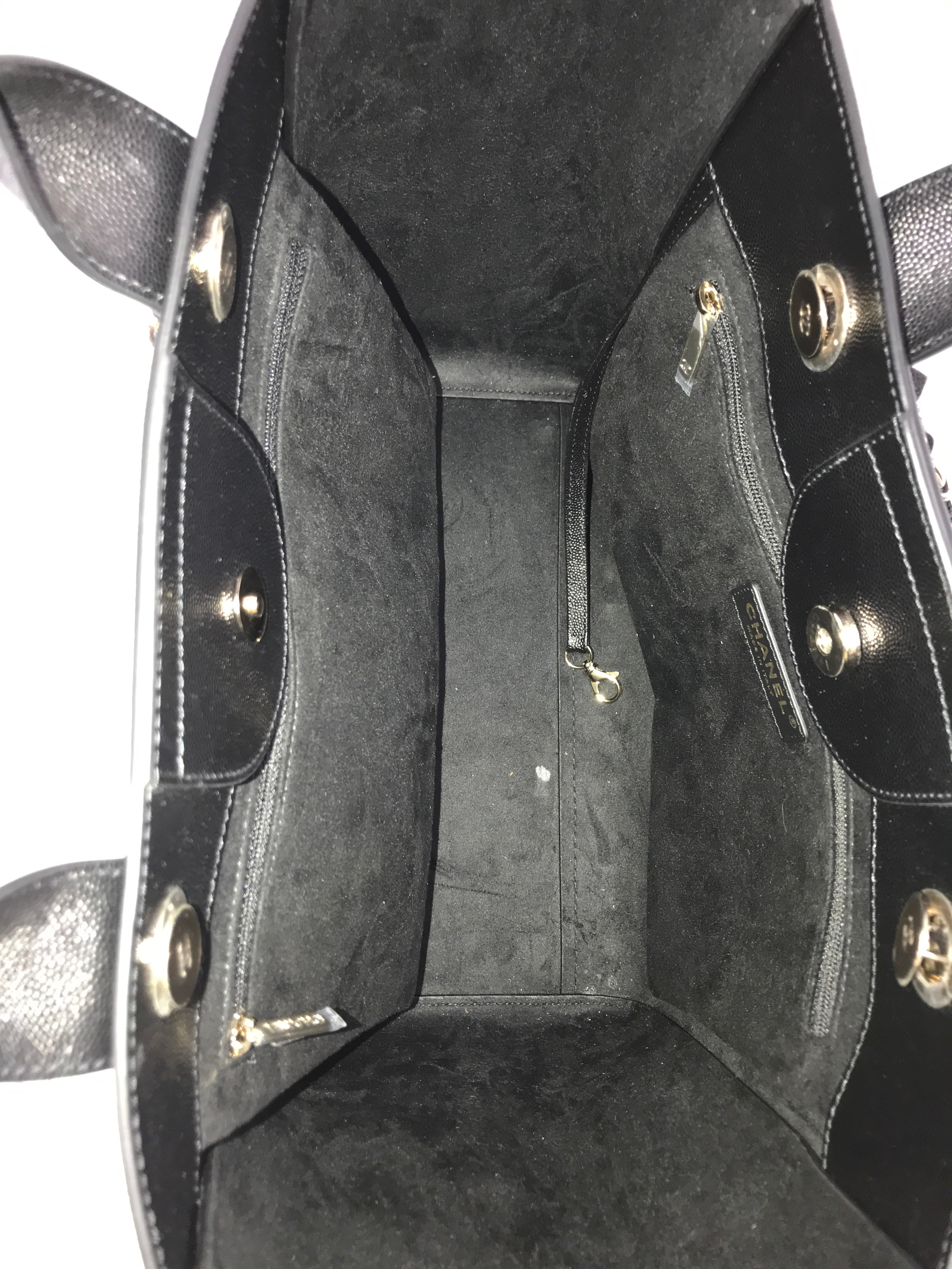 Black Caviar Leather Small Studded Deauville W/LGHW-ON LAYAWAY