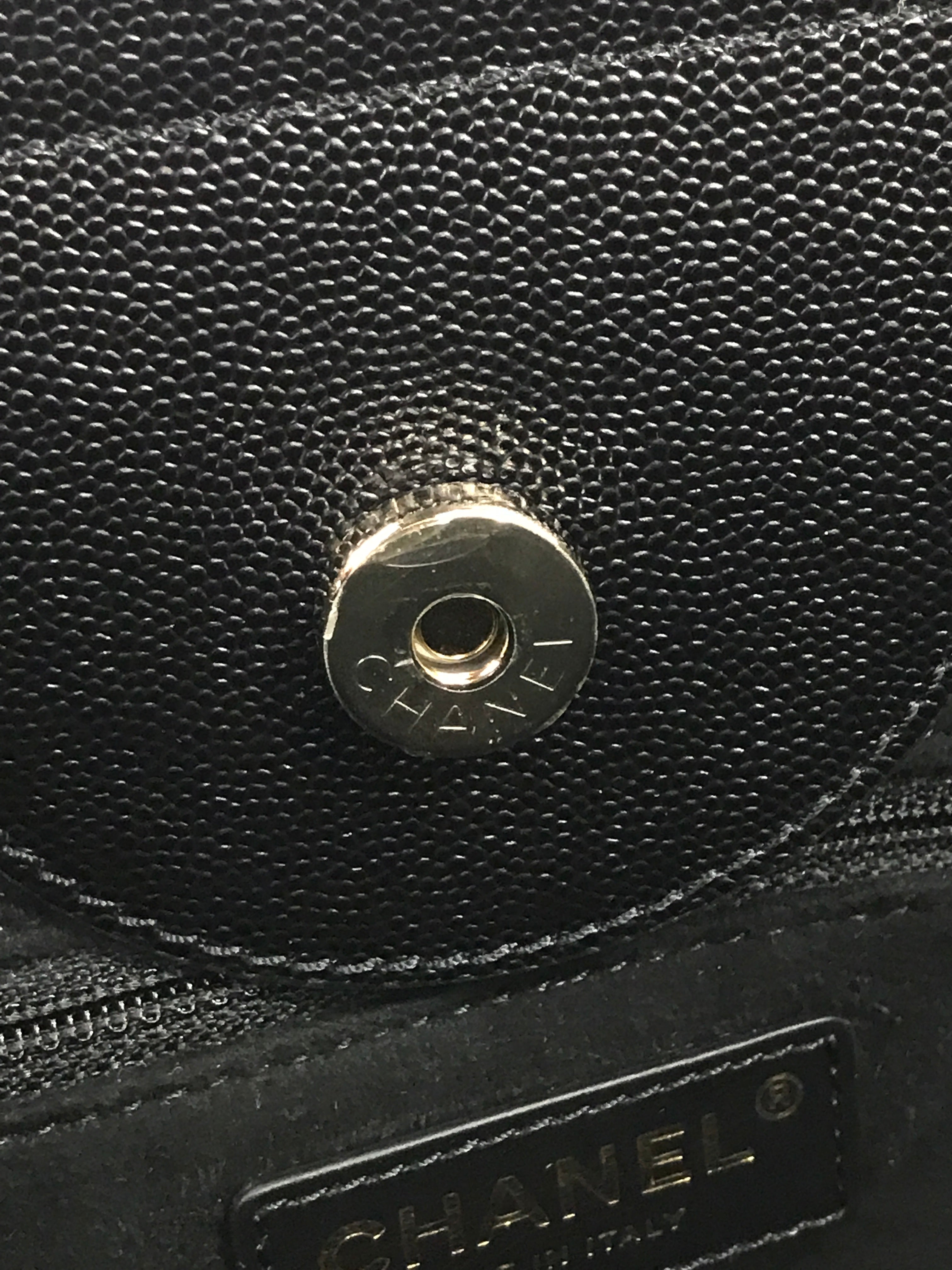 Black Caviar Leather Small Studded Deauville W/LGHW-ON LAYAWAY