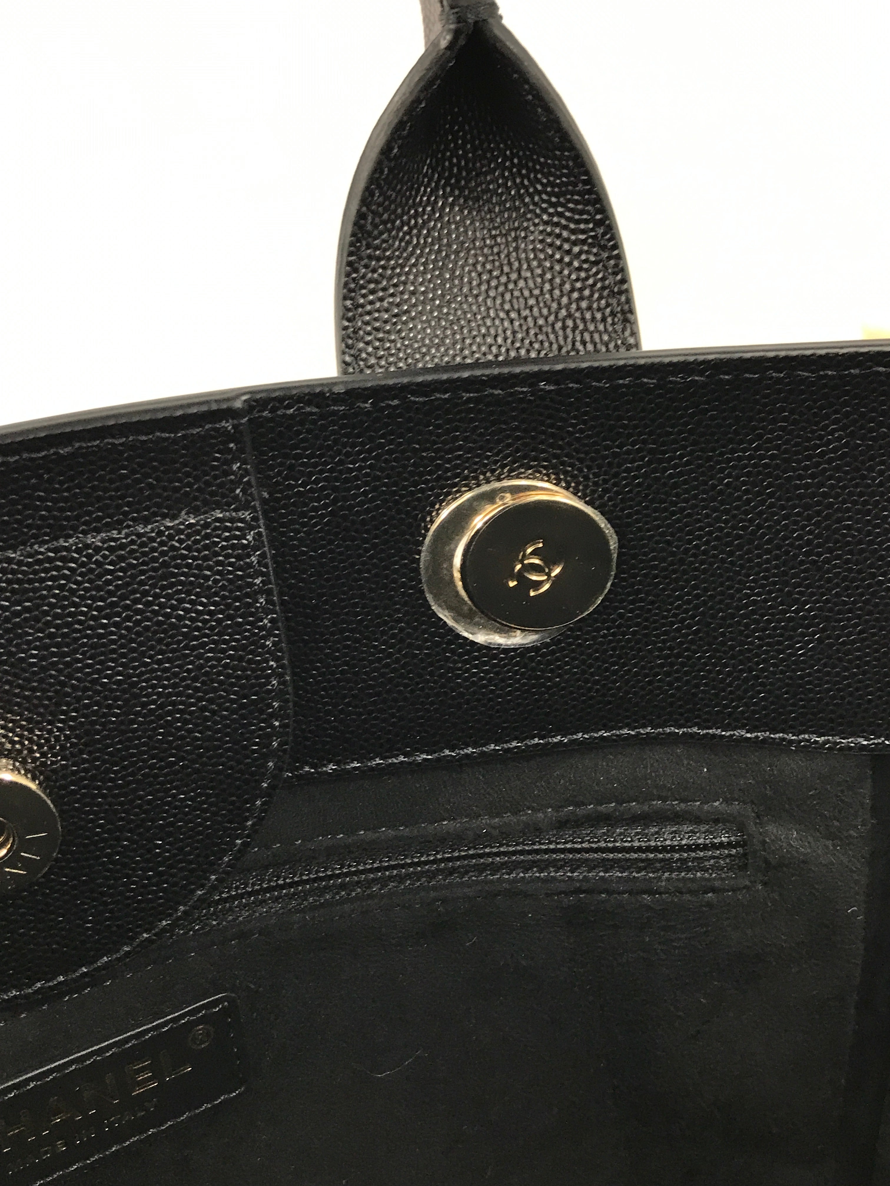 Black Caviar Leather Small Studded Deauville W/LGHW-ON LAYAWAY