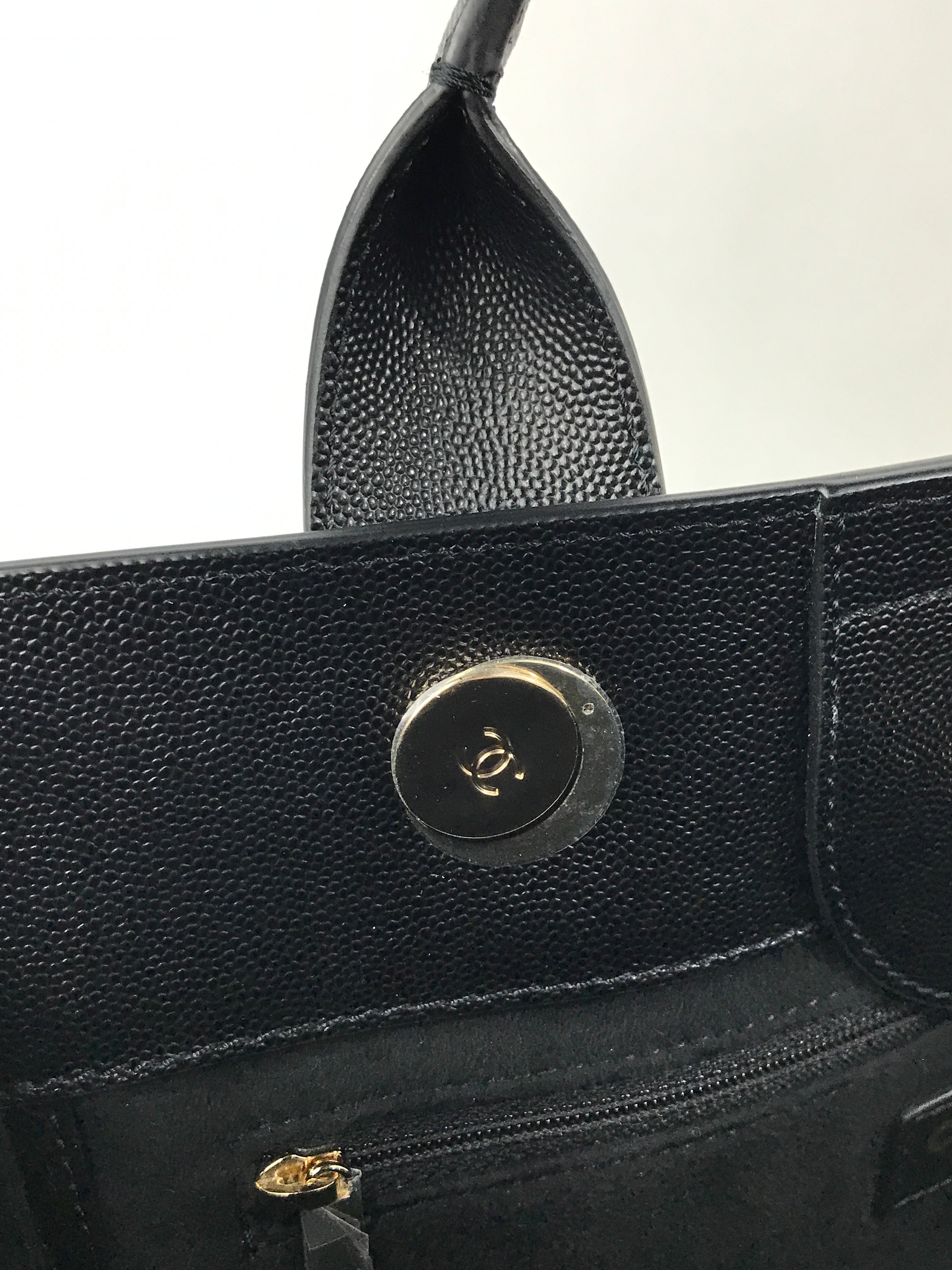 Black Caviar Leather Small Studded Deauville W/LGHW-ON LAYAWAY