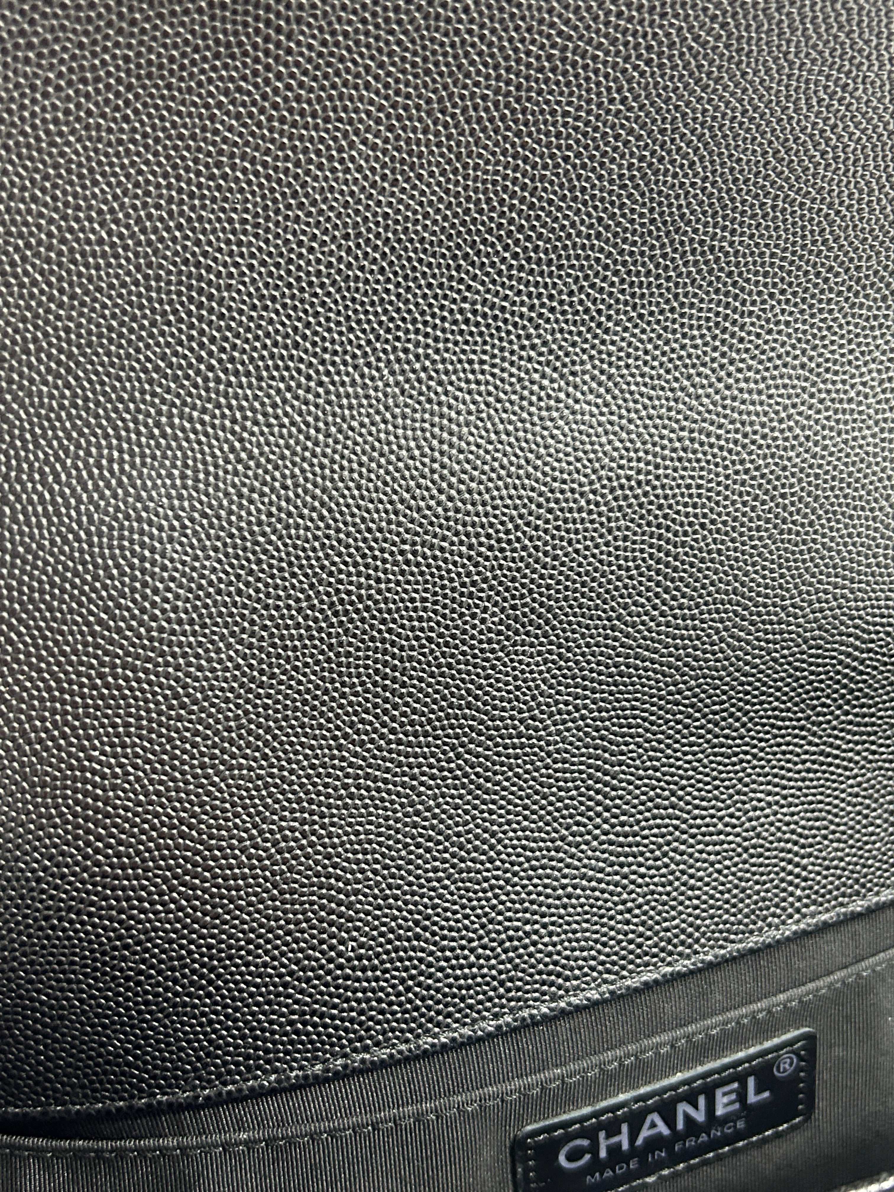 Black Caviar Quilted Old Medium Boy Bag W/RHW