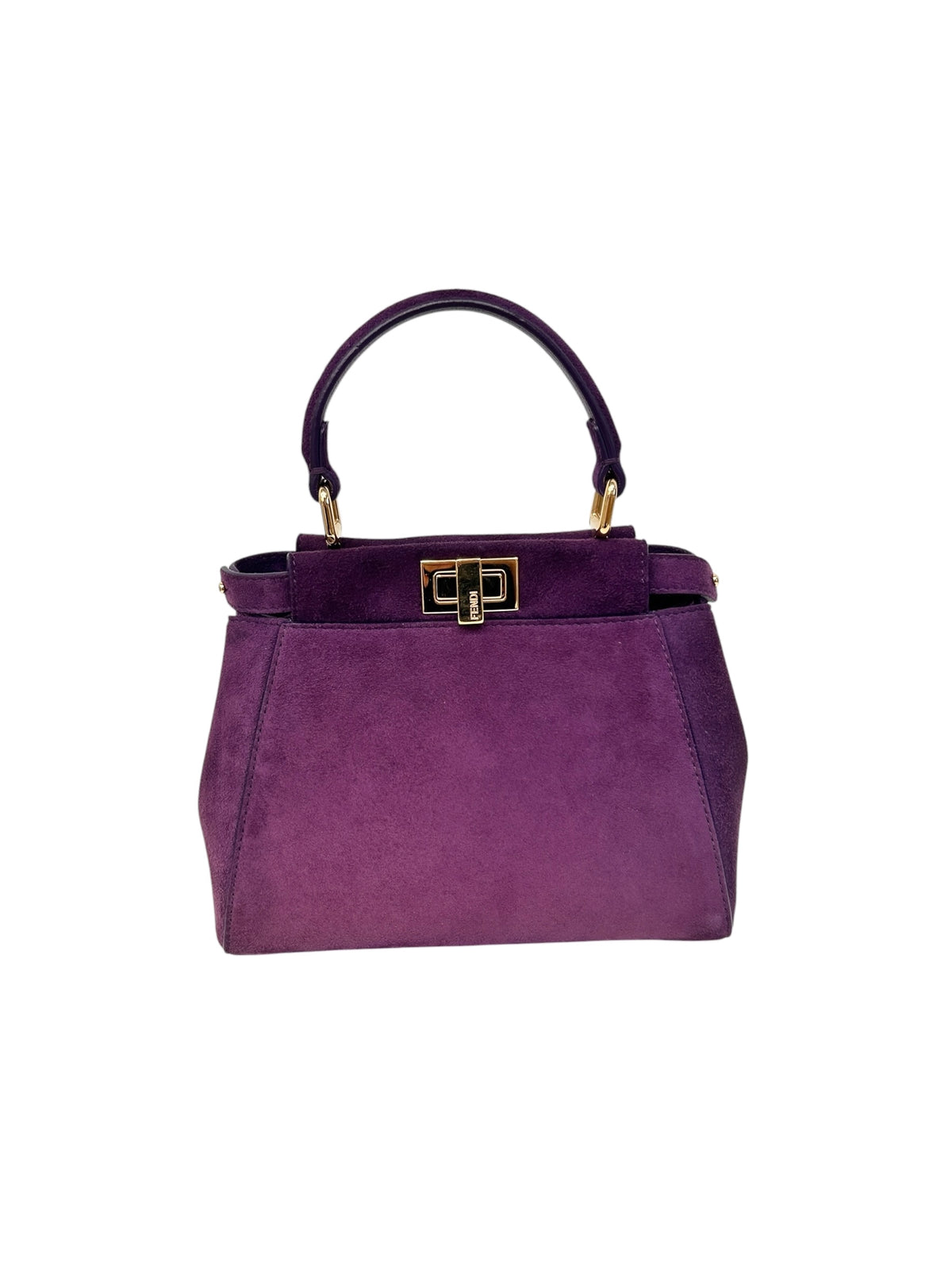 Purple Suede XS Peekaboo Top Handle Bag
