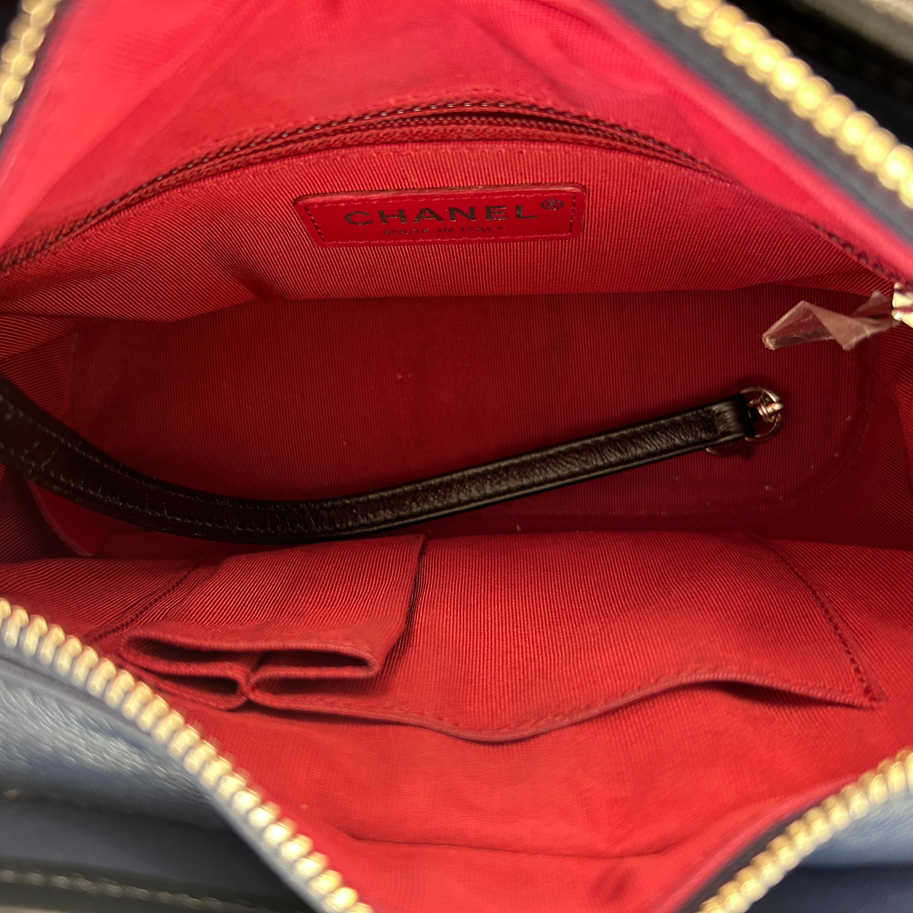 Blue Quilted Aged Calfskin Leather Small Gabrielle Hobo Bag w/GHW/SHW/RHW