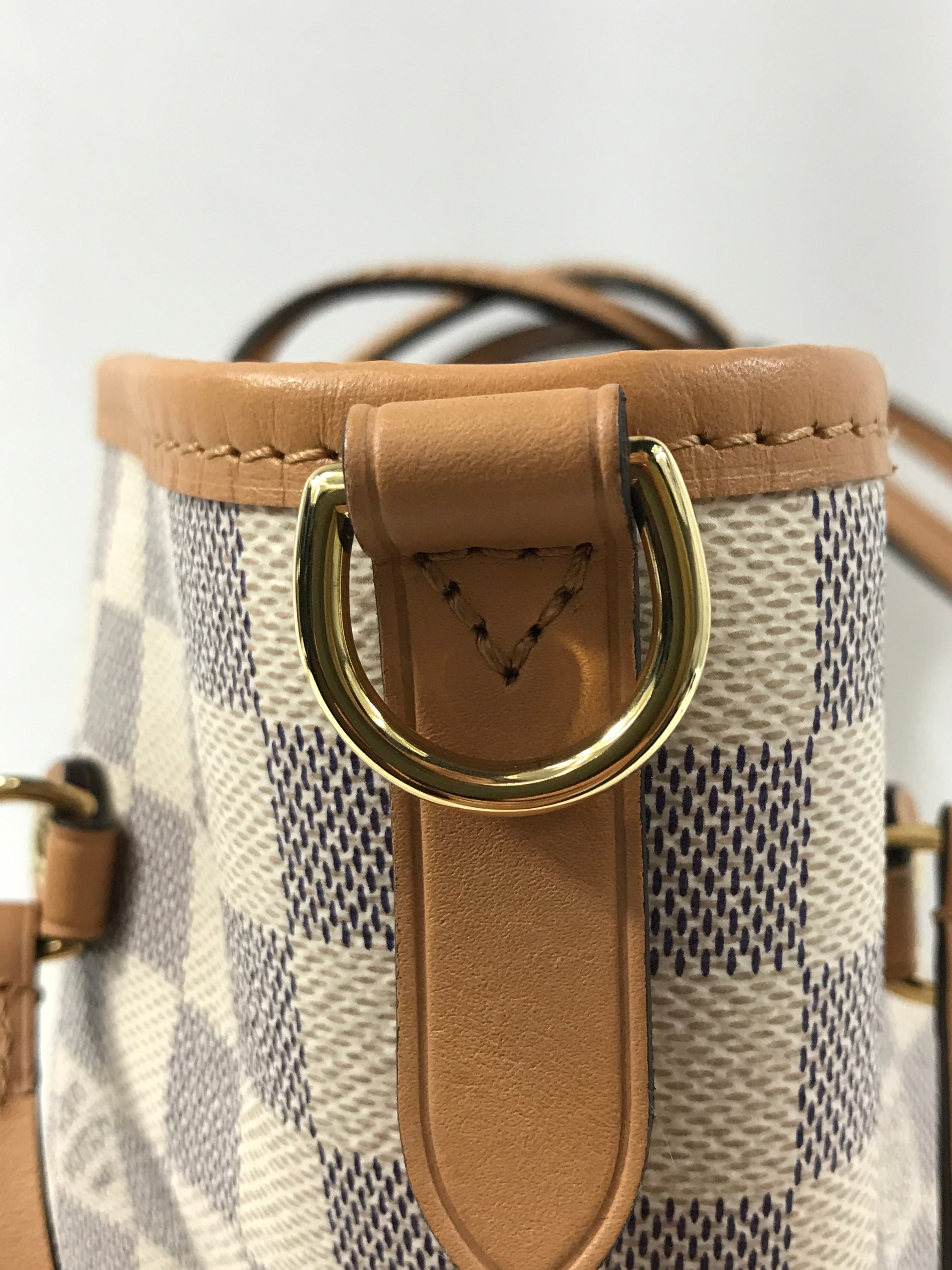 Monogram Coated Canvas Damier Azur Braided Rose Neverfull MM w/GHW