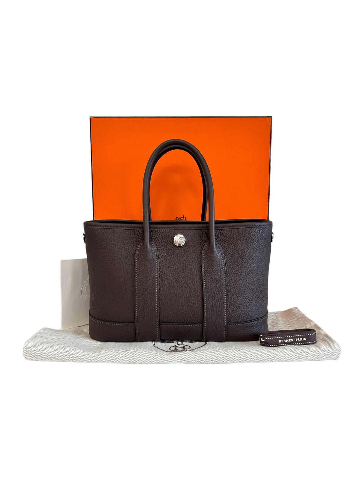 Chocolate Negonda Leather Garden Party 23 Bag w/PHW
