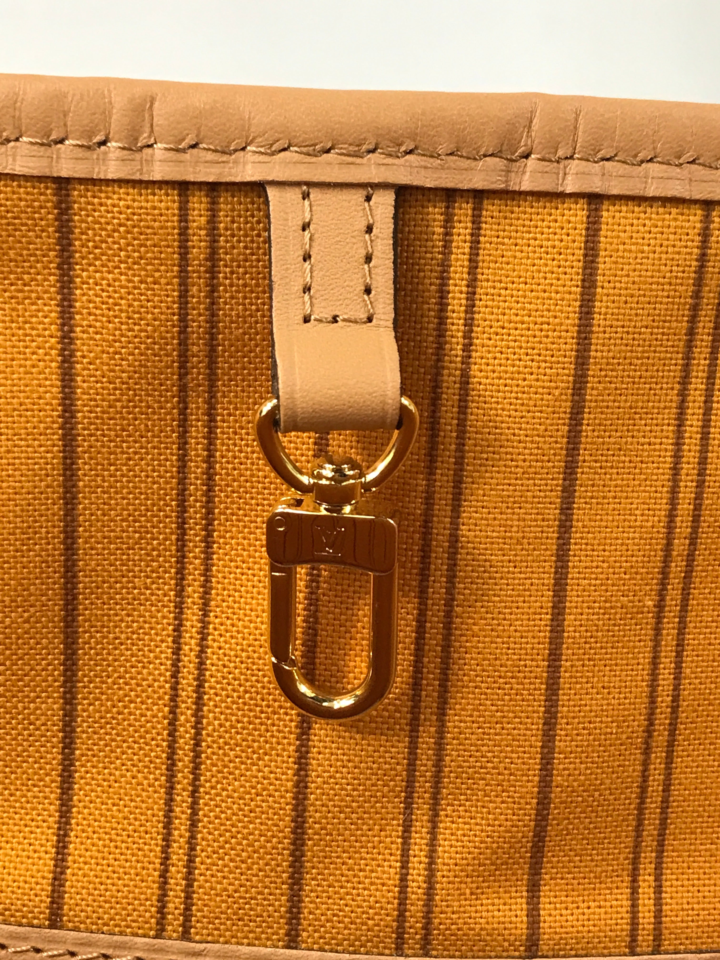 Monogram Coated Canvas Damier Azur Braided Rose Neverfull MM w/GHW