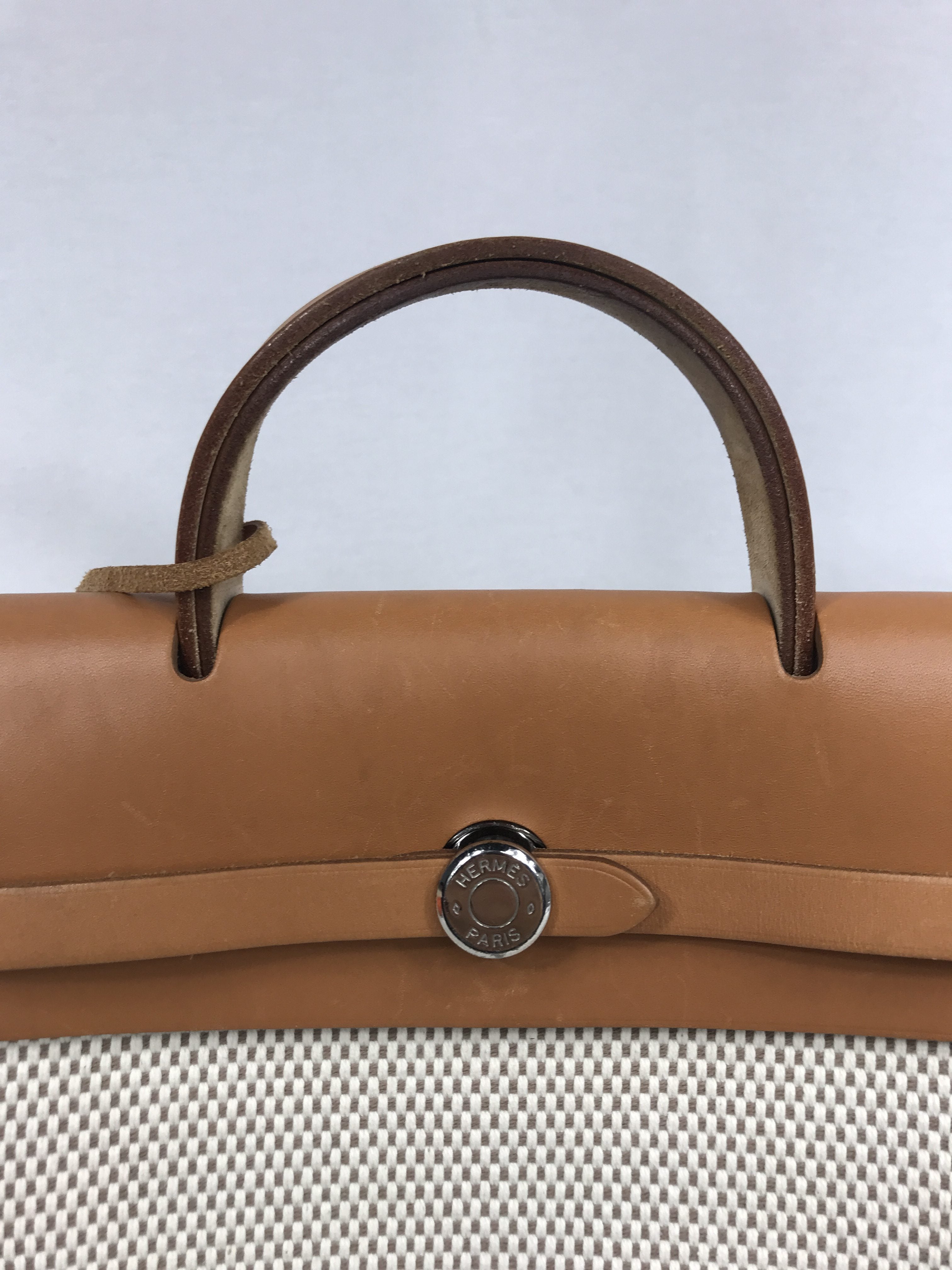 Craie Toile H Canvas Herbag A Dos Zip Backpack GM w/PHW