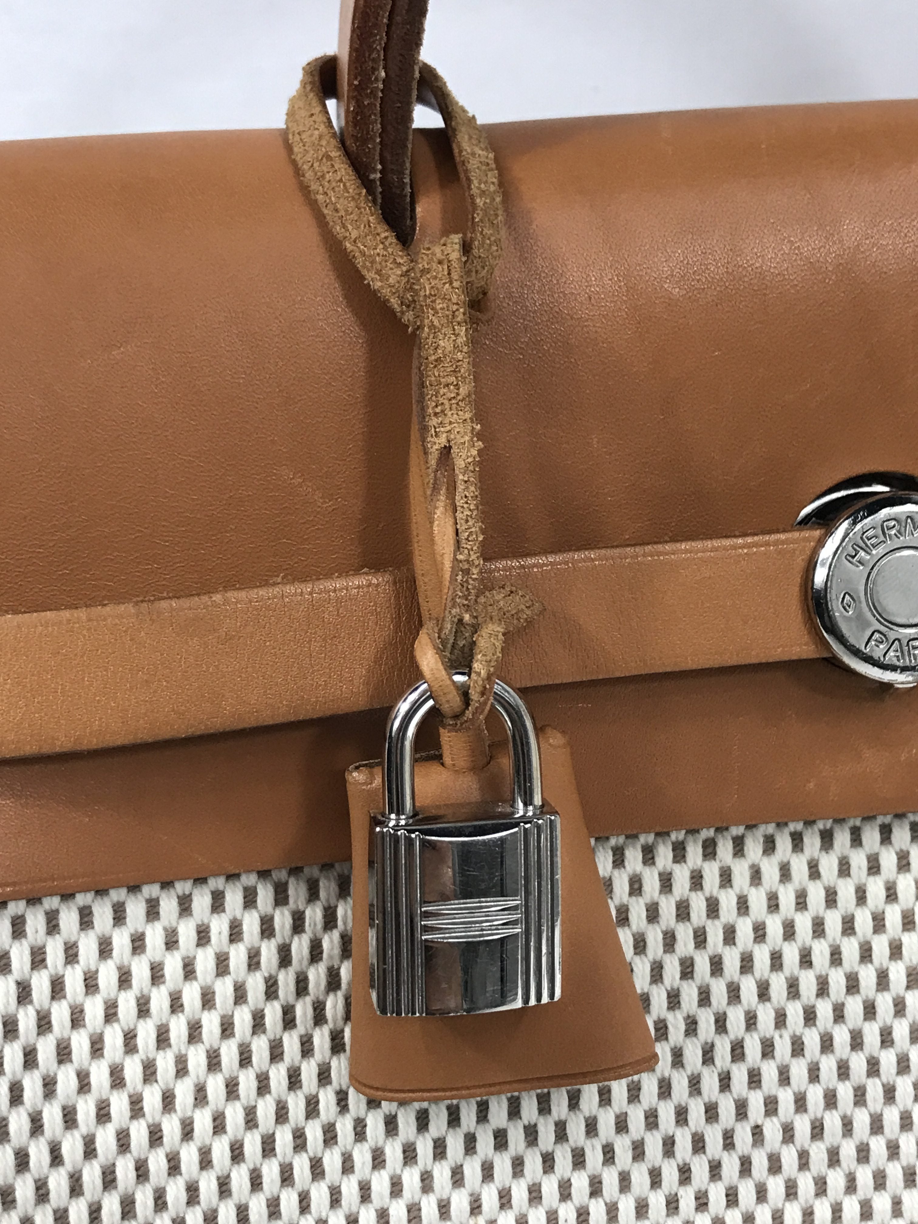 Craie Toile H Canvas Herbag A Dos Zip Backpack GM w/PHW