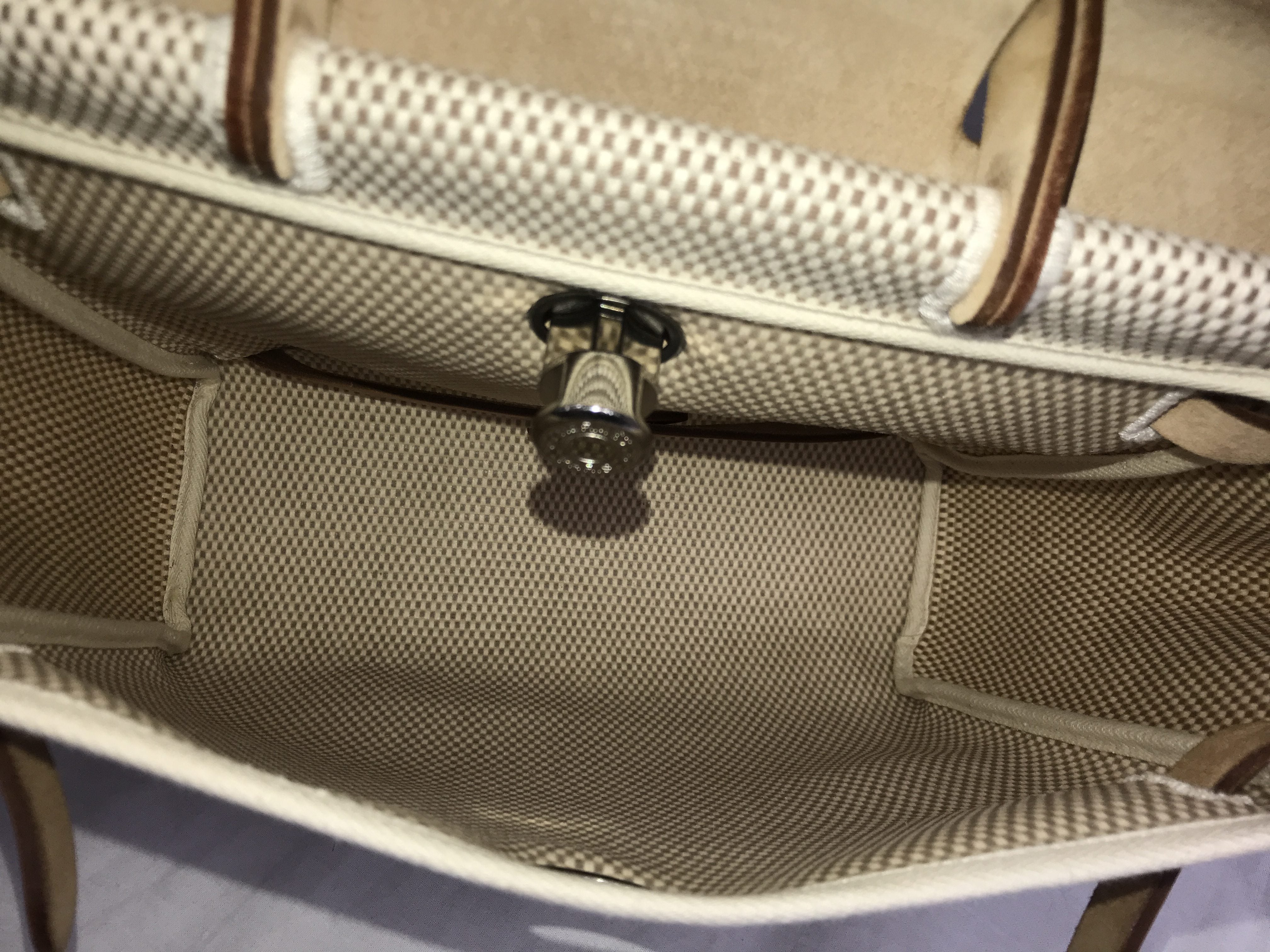 Craie Toile H Canvas Herbag A Dos Zip Backpack GM w/PHW