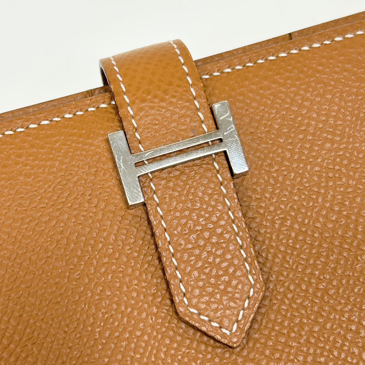 Gold Epsom Leather Bearn Gusset Wallet w/PHW