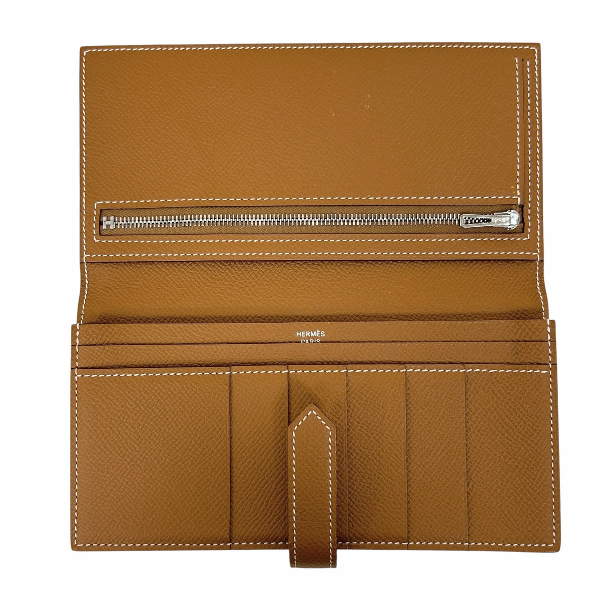 Gold Epsom Leather Bearn Gusset Wallet w/PHW