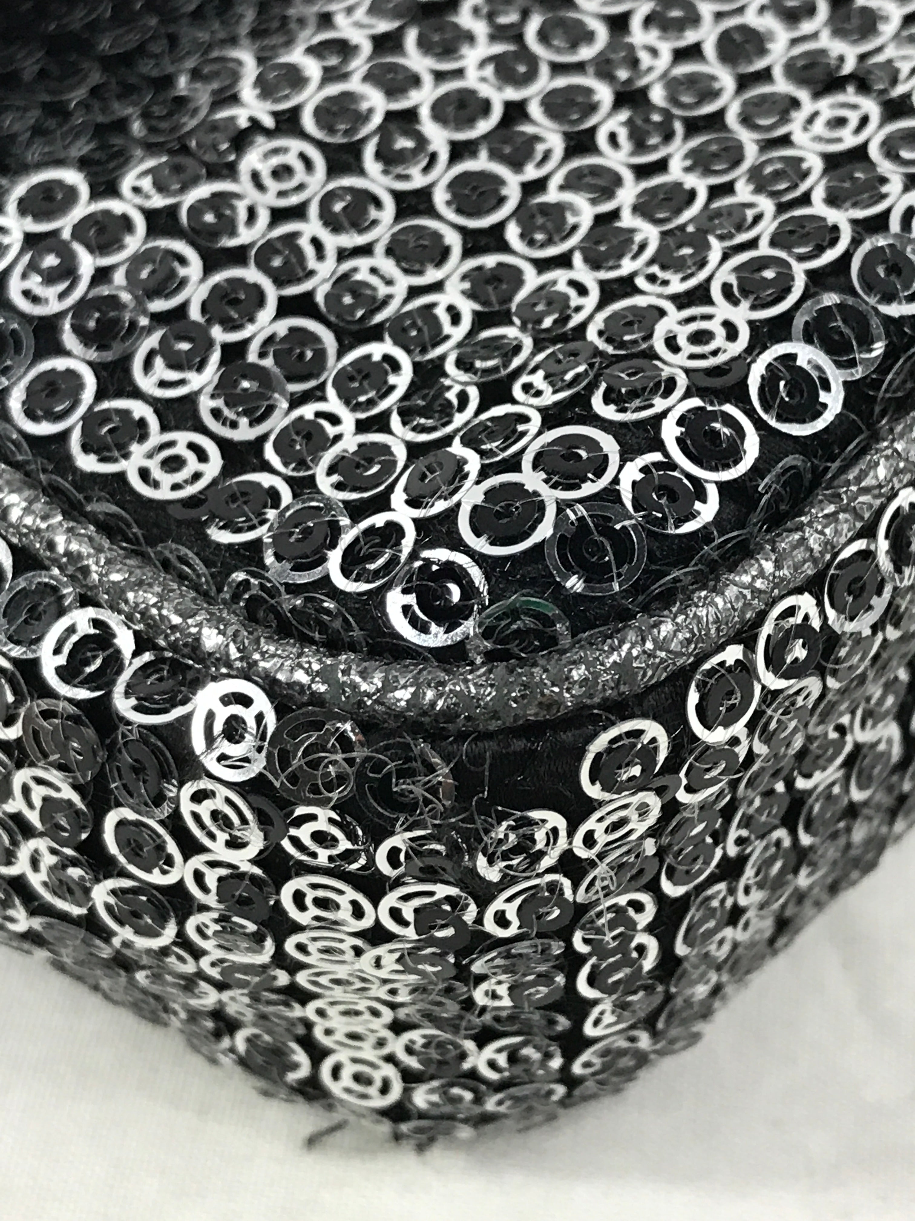 Chanel Vintage Silver/Grey Medium Sequins Flap Bag w/SHW