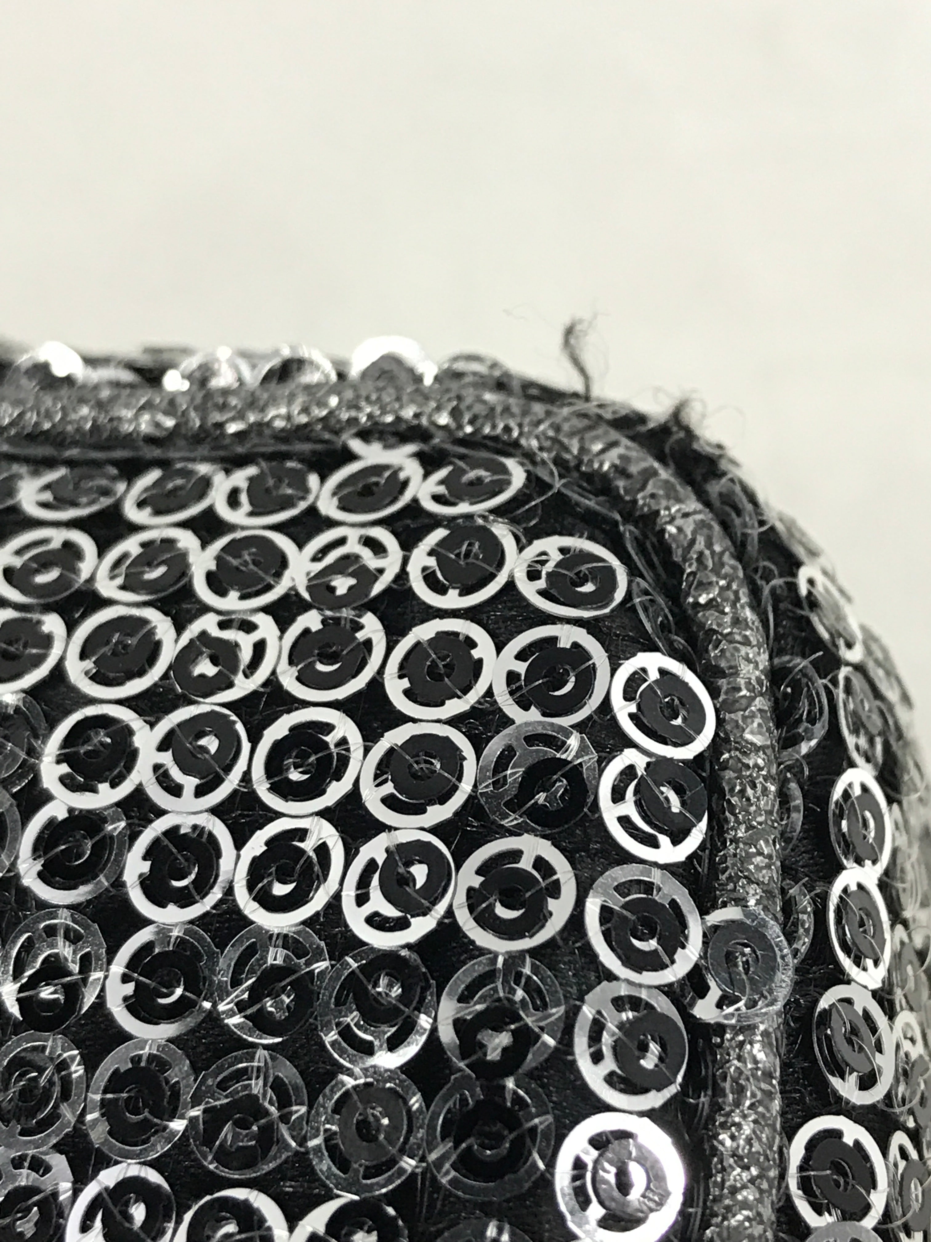 Chanel Vintage Silver/Grey Medium Sequins Flap Bag w/SHW