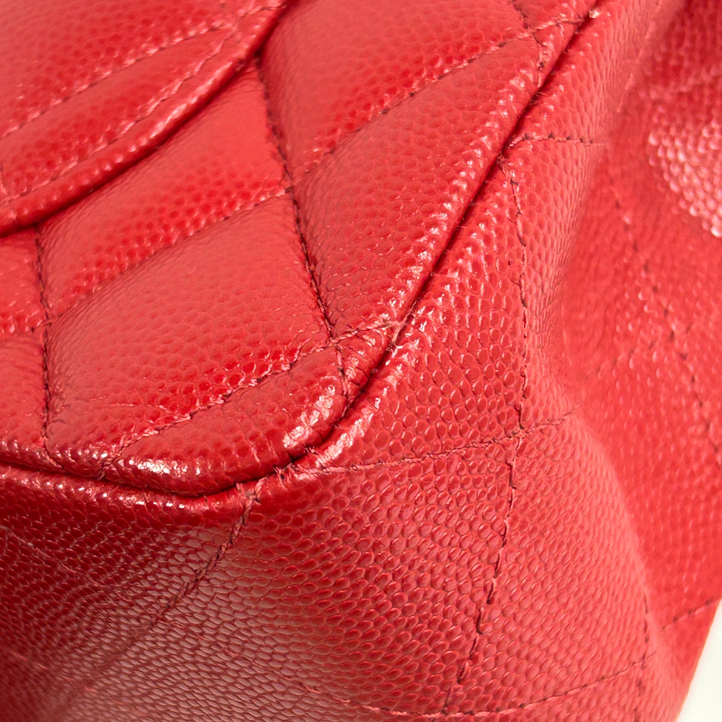 Red Caviar Quilted Small Classic Double Flap w/GHW-ON LAYAWAY