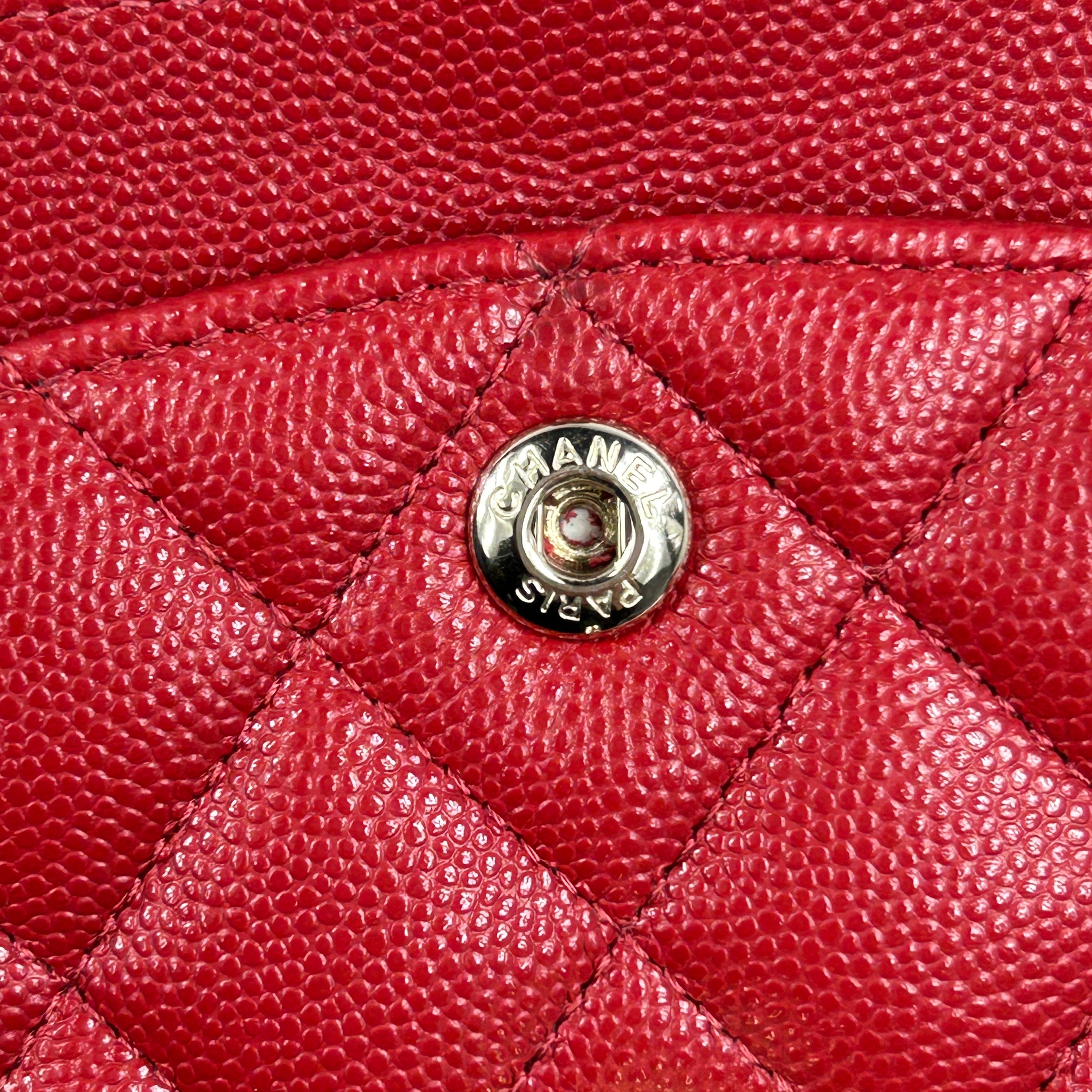 Red Caviar Quilted Small Classic Double Flap w/GHW-ON LAYAWAY