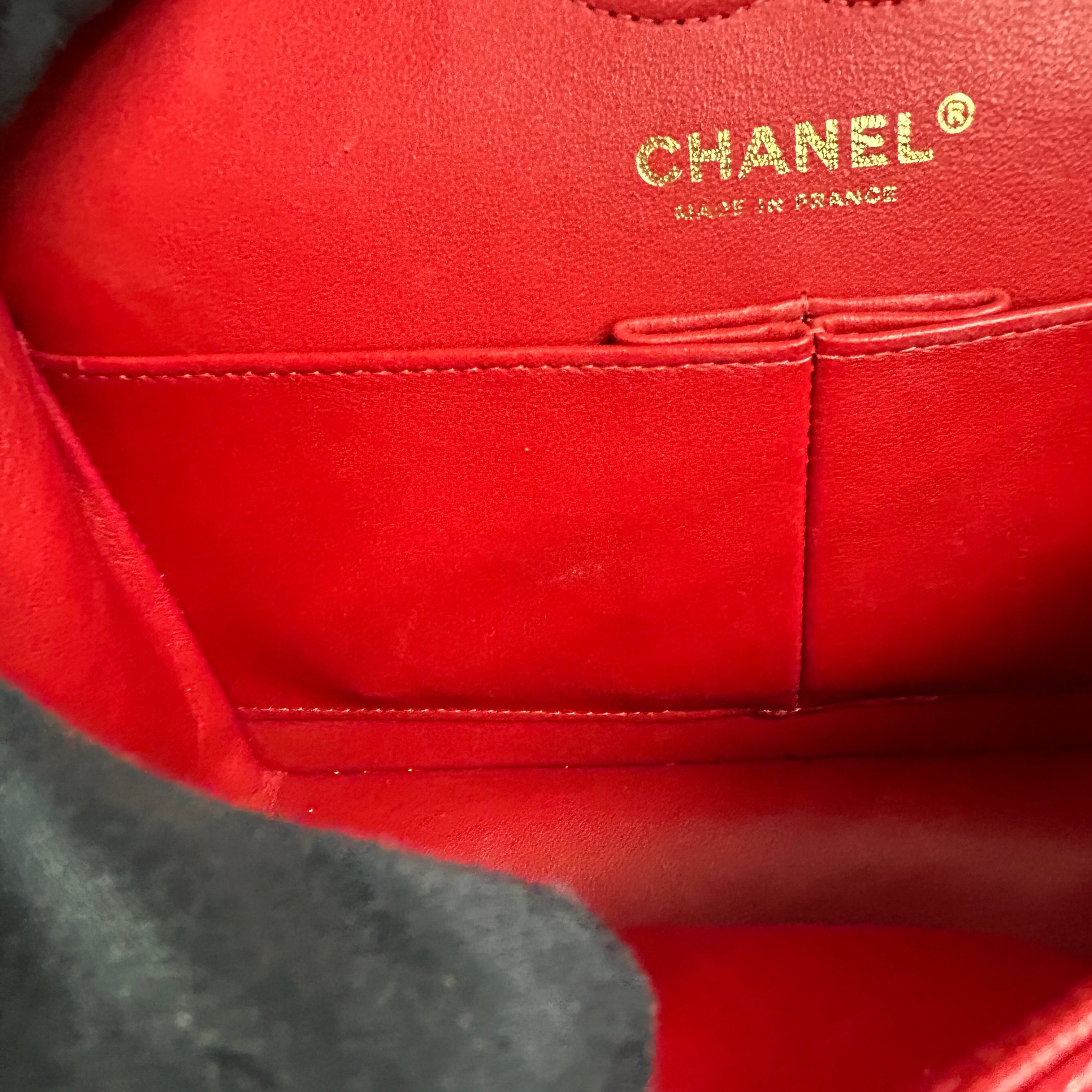 Red Caviar Quilted Small Classic Double Flap w/GHW-ON LAYAWAY