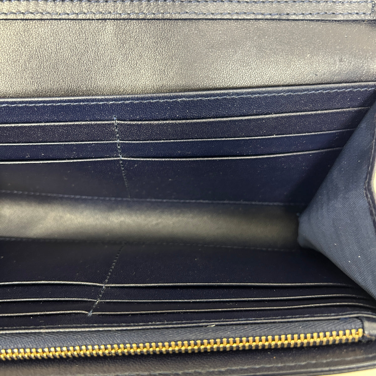 Blue Grained Calfskin Leather Diorama Croisiere Wallet on Chain Clutch Bag w/LGHW
