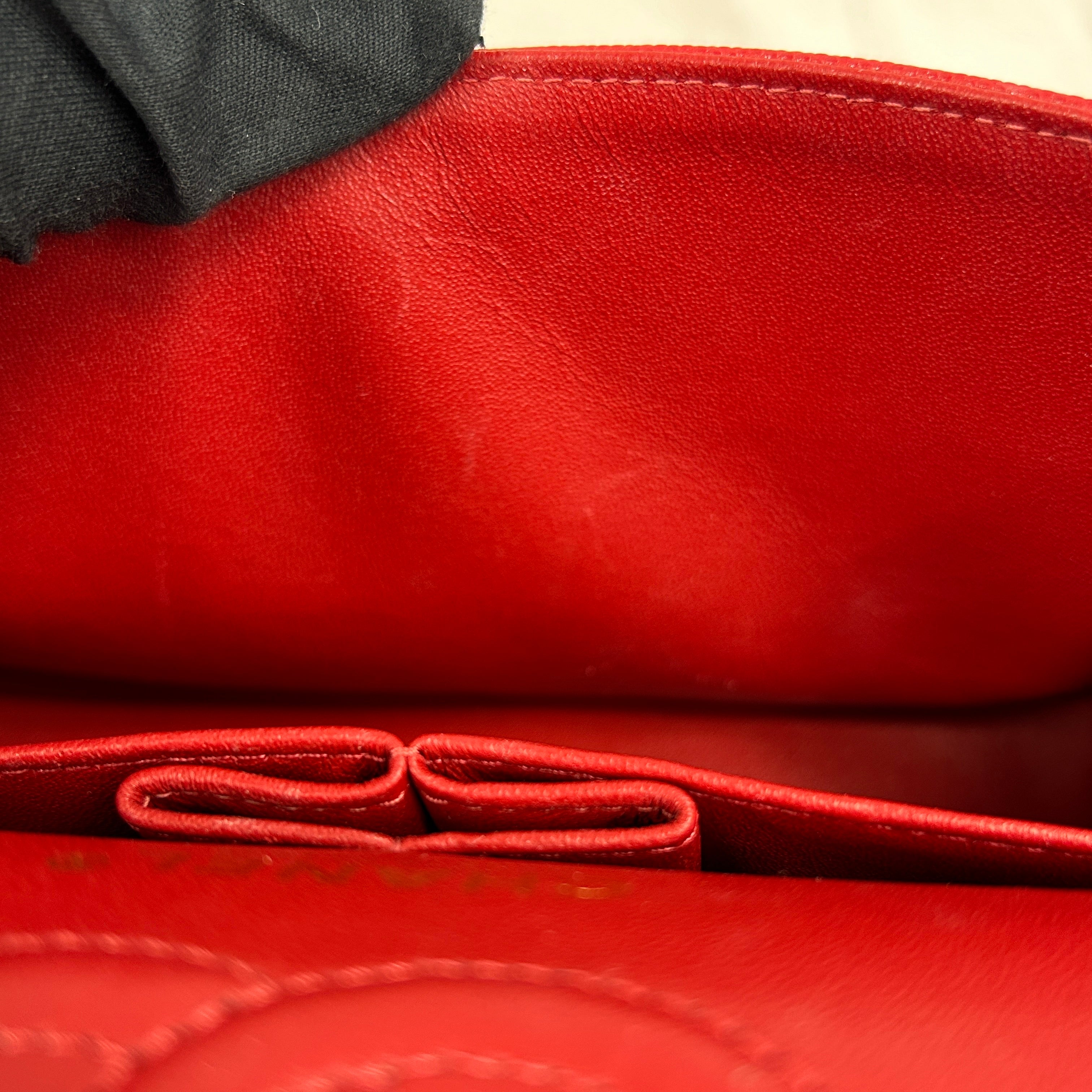 Red Caviar Quilted Small Classic Double Flap w/GHW-ON LAYAWAY