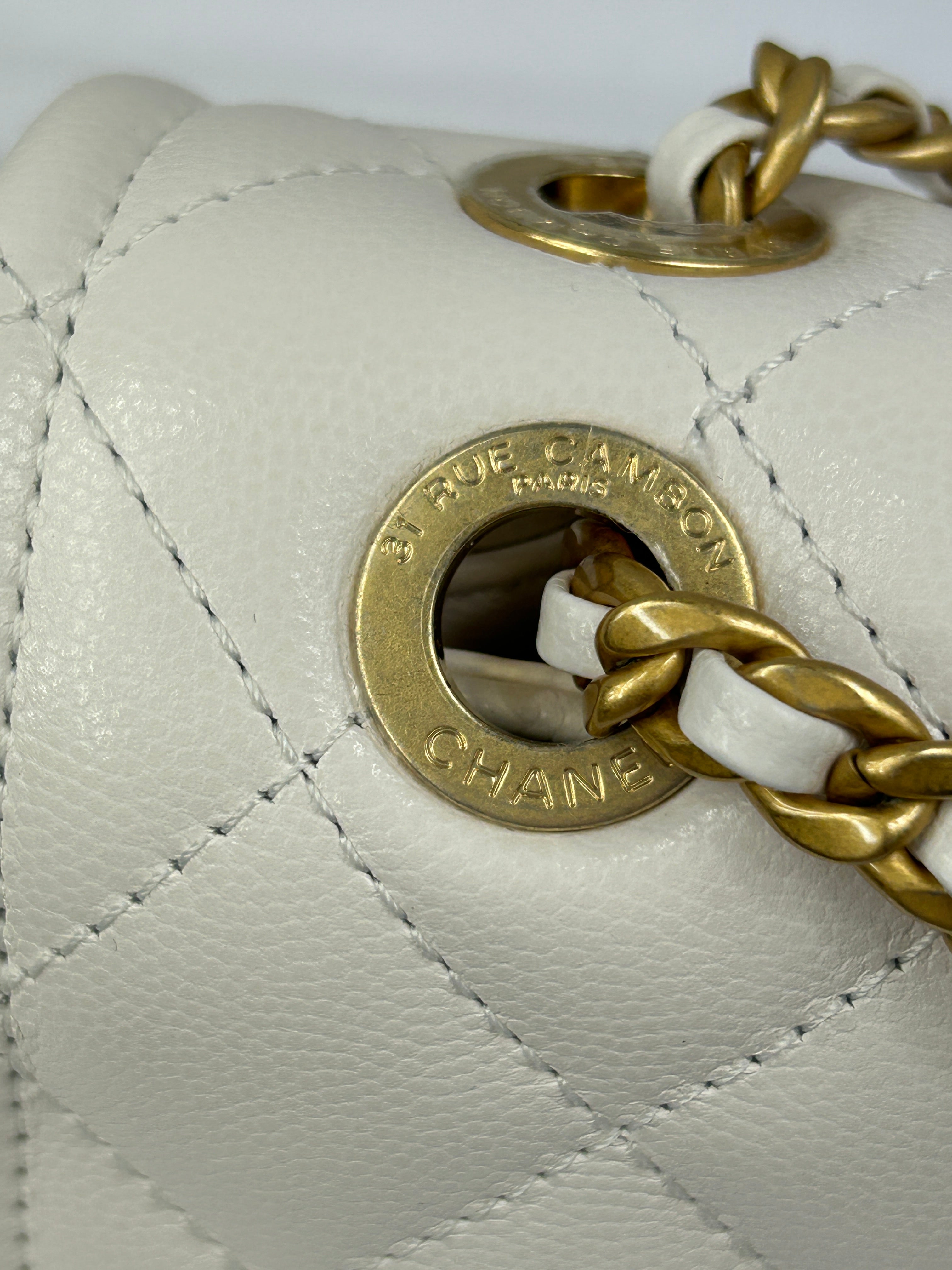 White Caviar CC Timeless Flap Bag w/AGHW