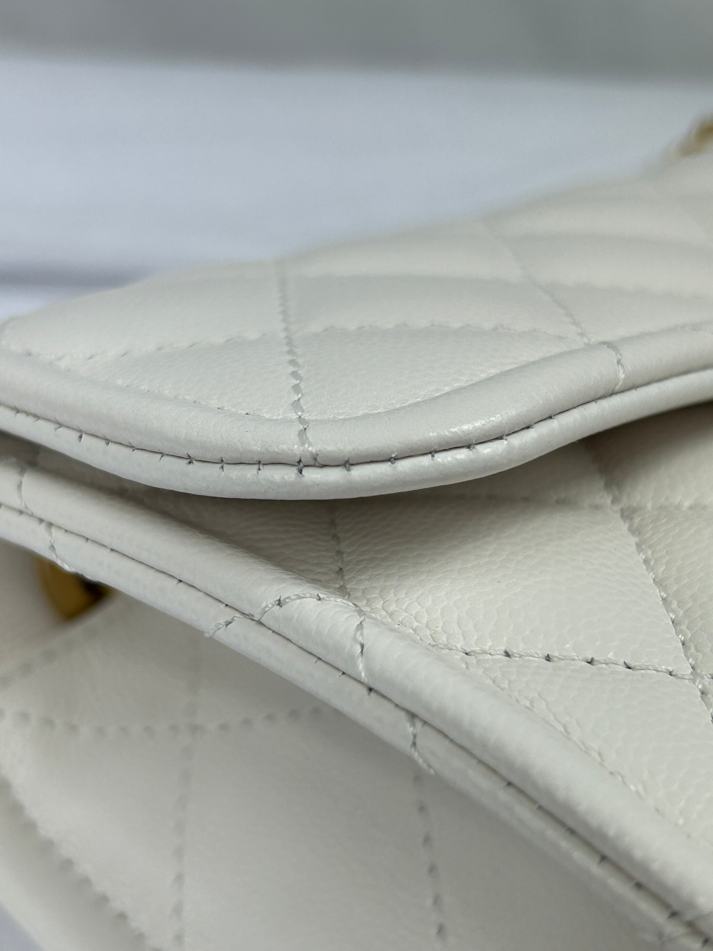 White Caviar CC Timeless Flap Bag w/AGHW