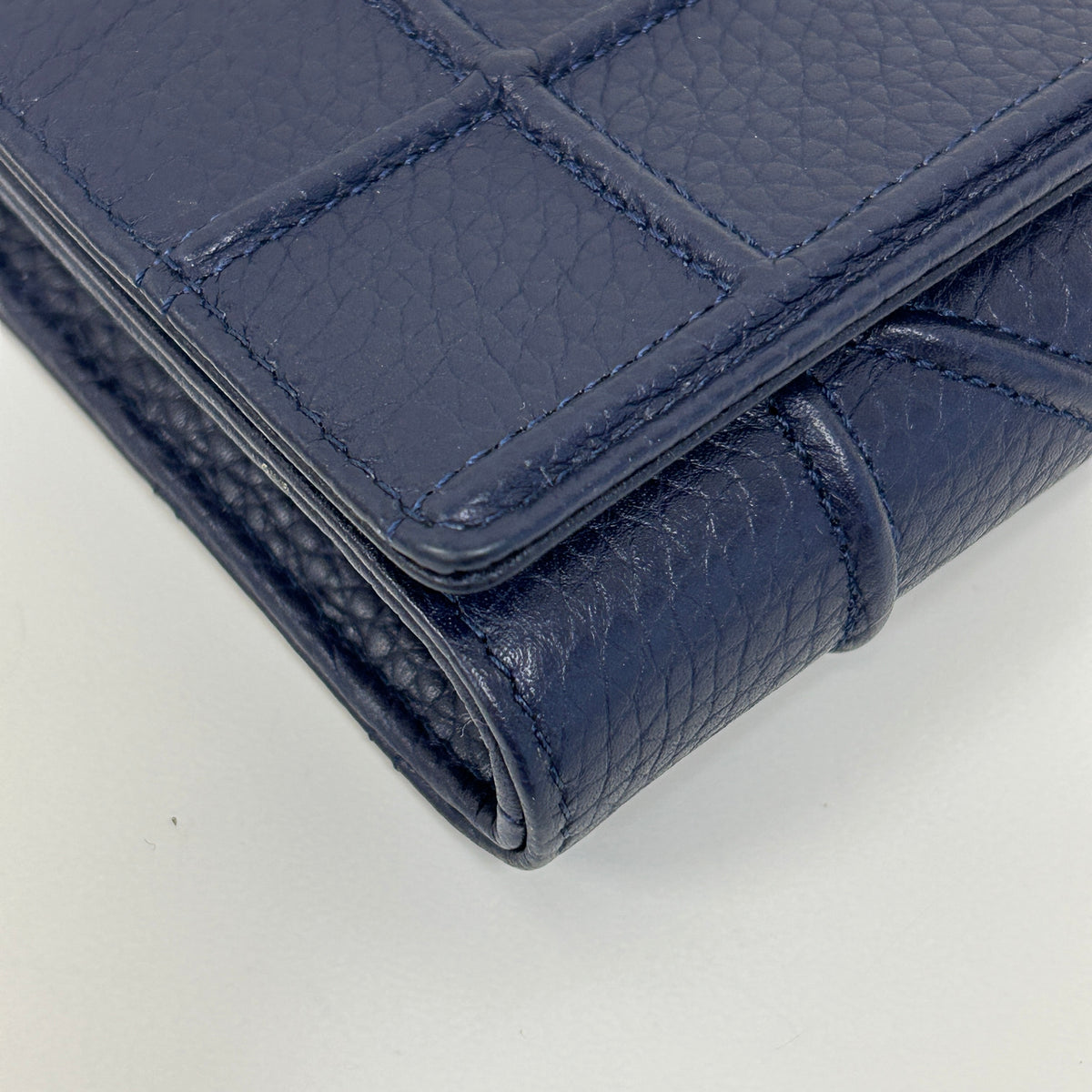 Blue Grained Calfskin Leather Diorama Croisiere Wallet on Chain Clutch Bag w/LGHW