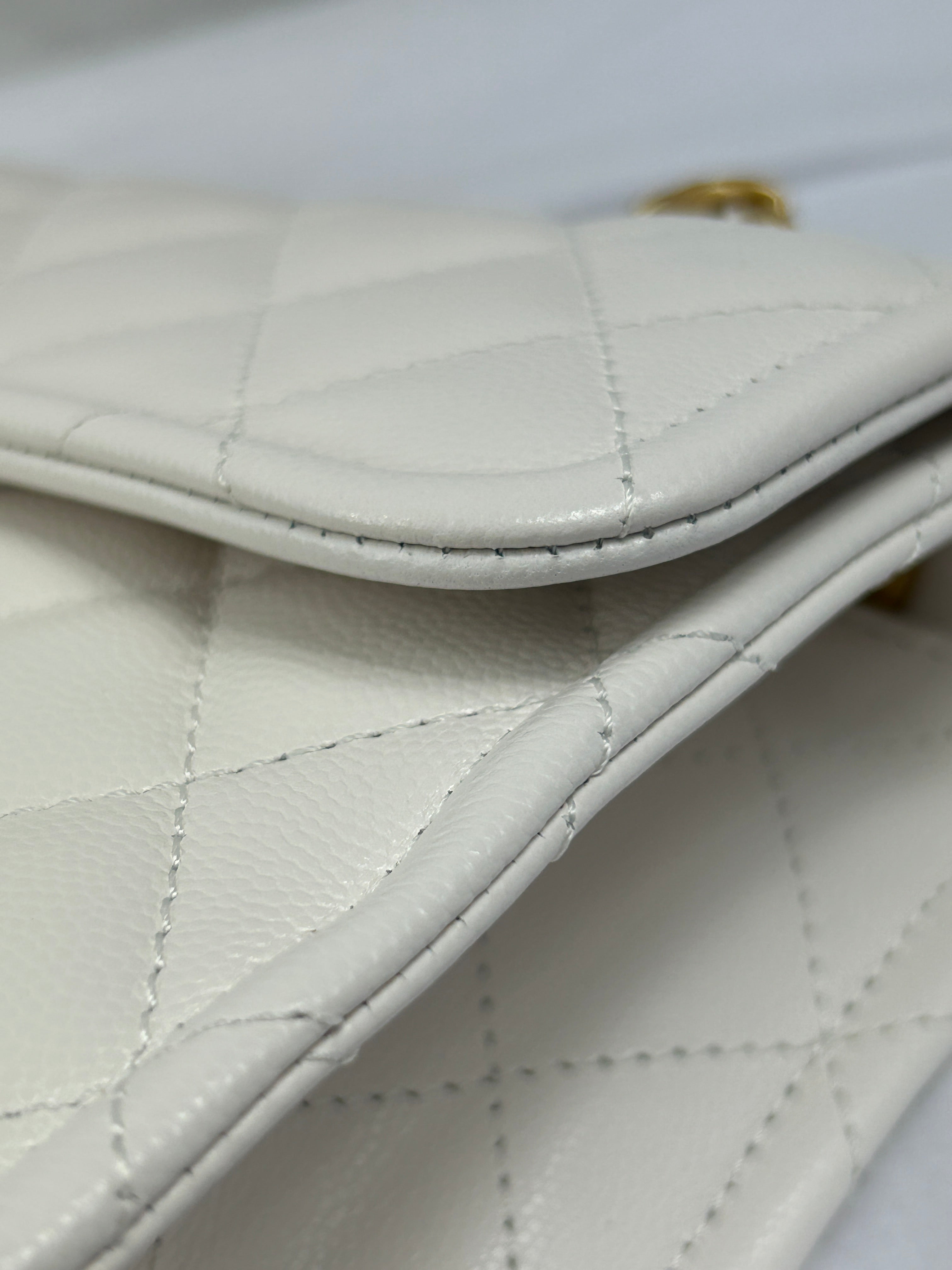 White Caviar CC Timeless Flap Bag w/AGHW