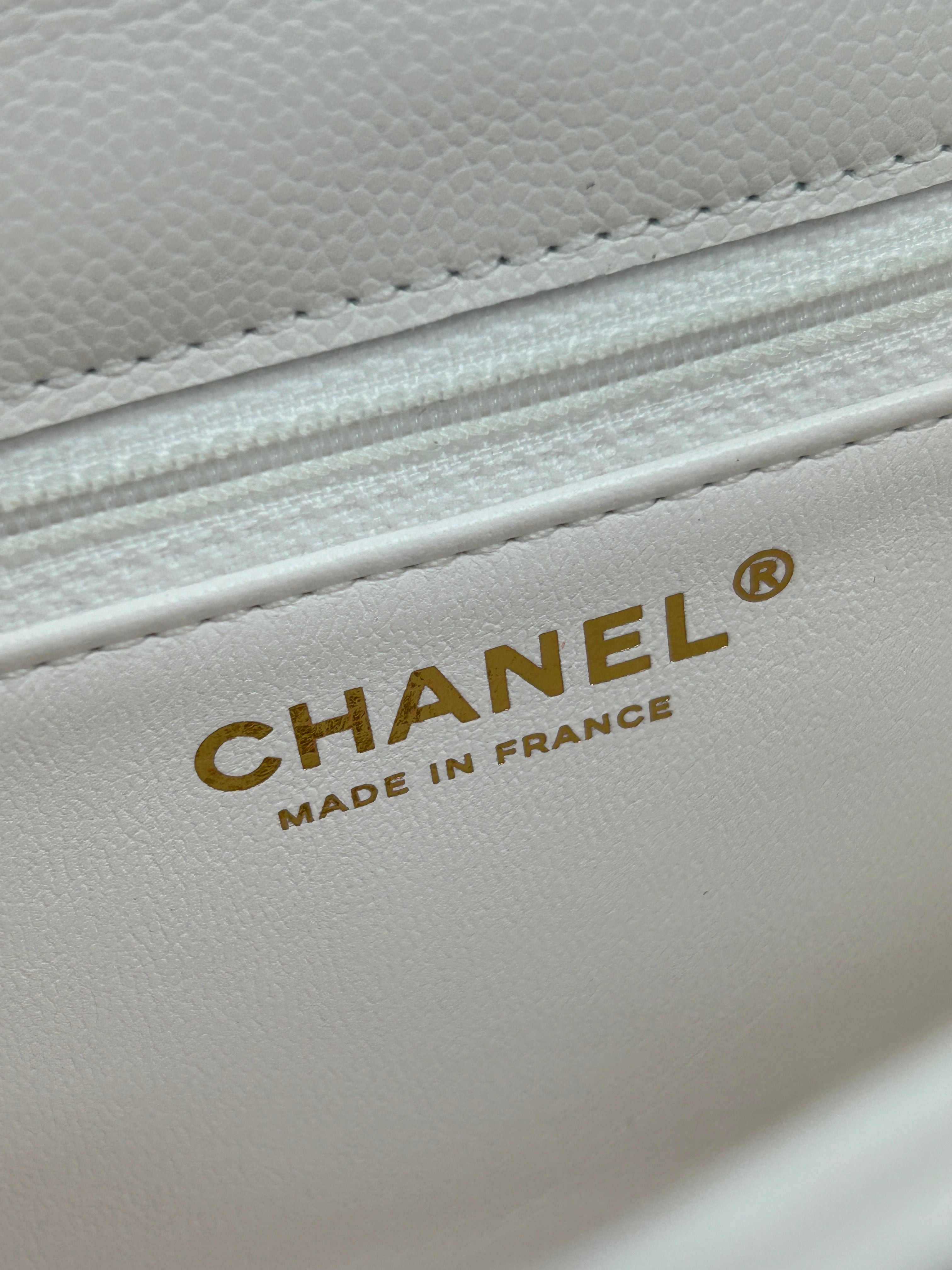 White Caviar CC Timeless Flap Bag w/AGHW