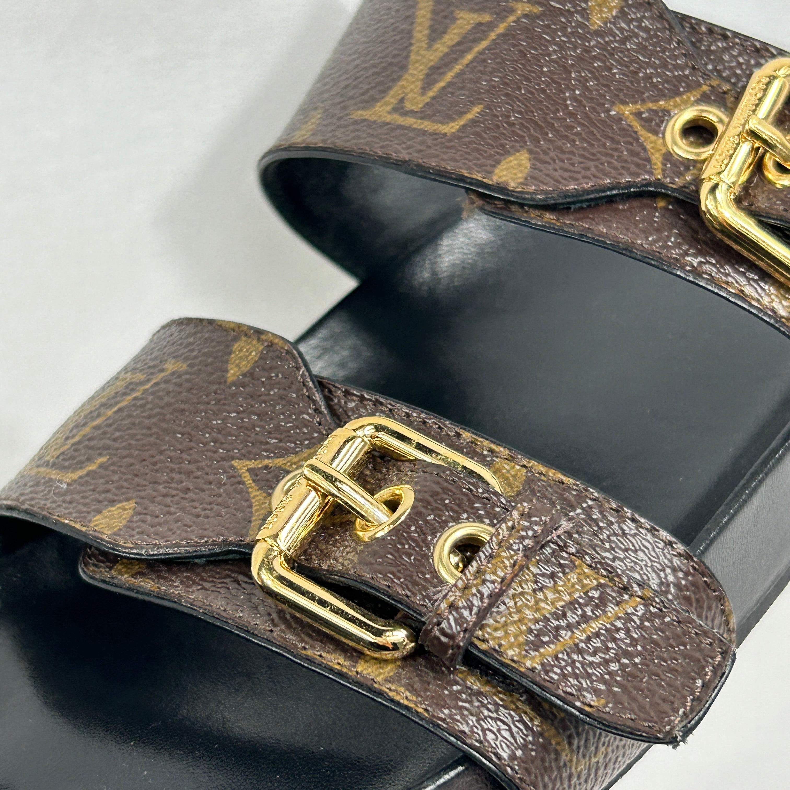 Monogram Coated Canvas Bom Dia Flat Comfort Mule Sandals