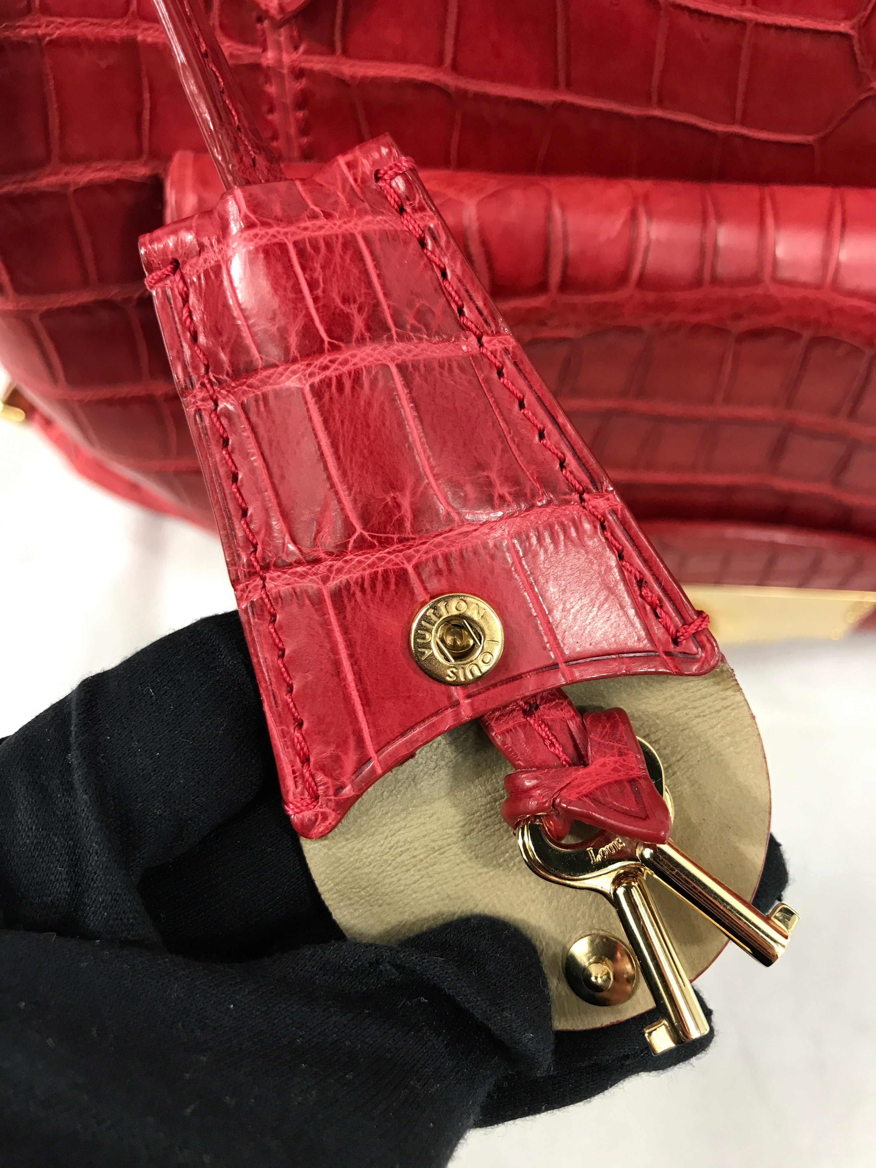 Limited Edition Special Order Red Matte Croc Top Handle w/GHW