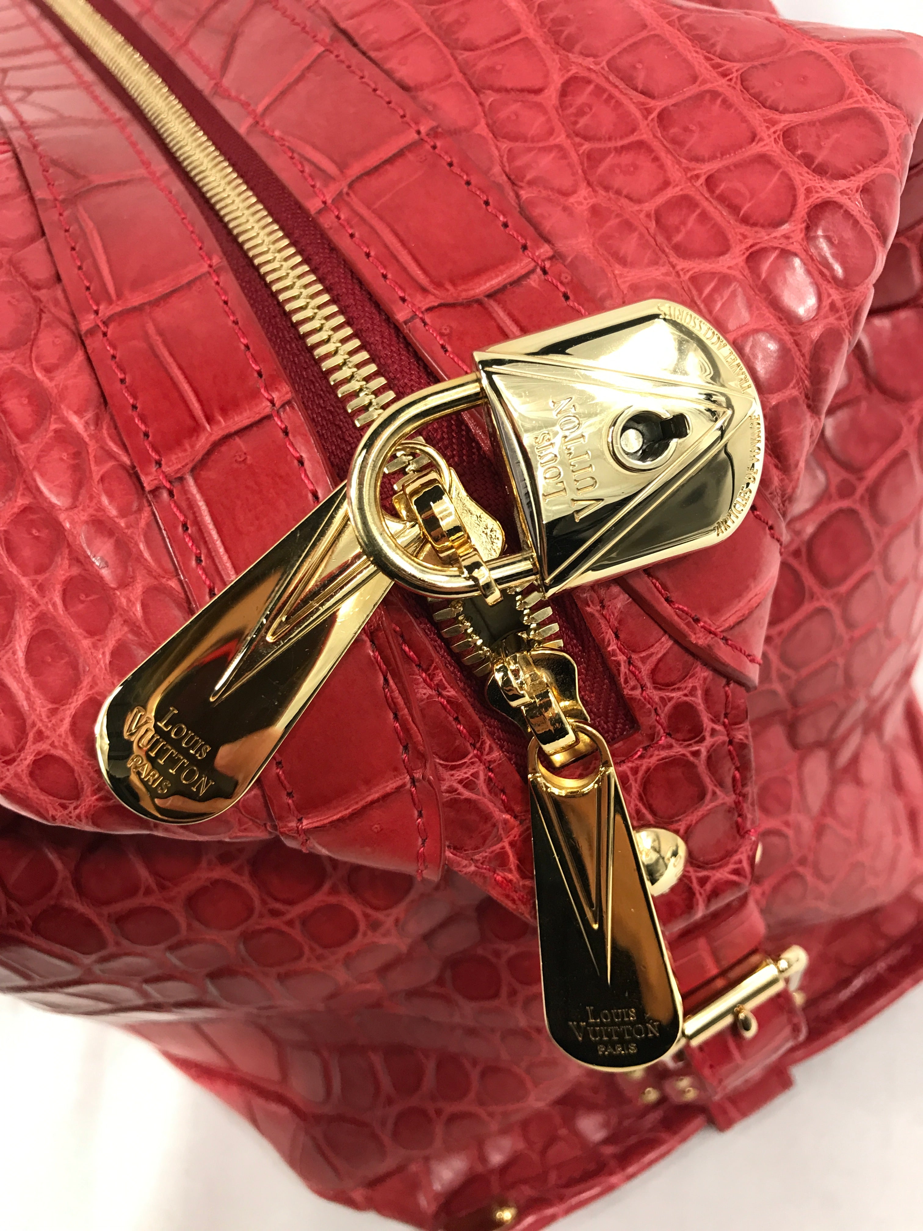 Limited Edition Special Order Red Matte Croc Top Handle w/GHW