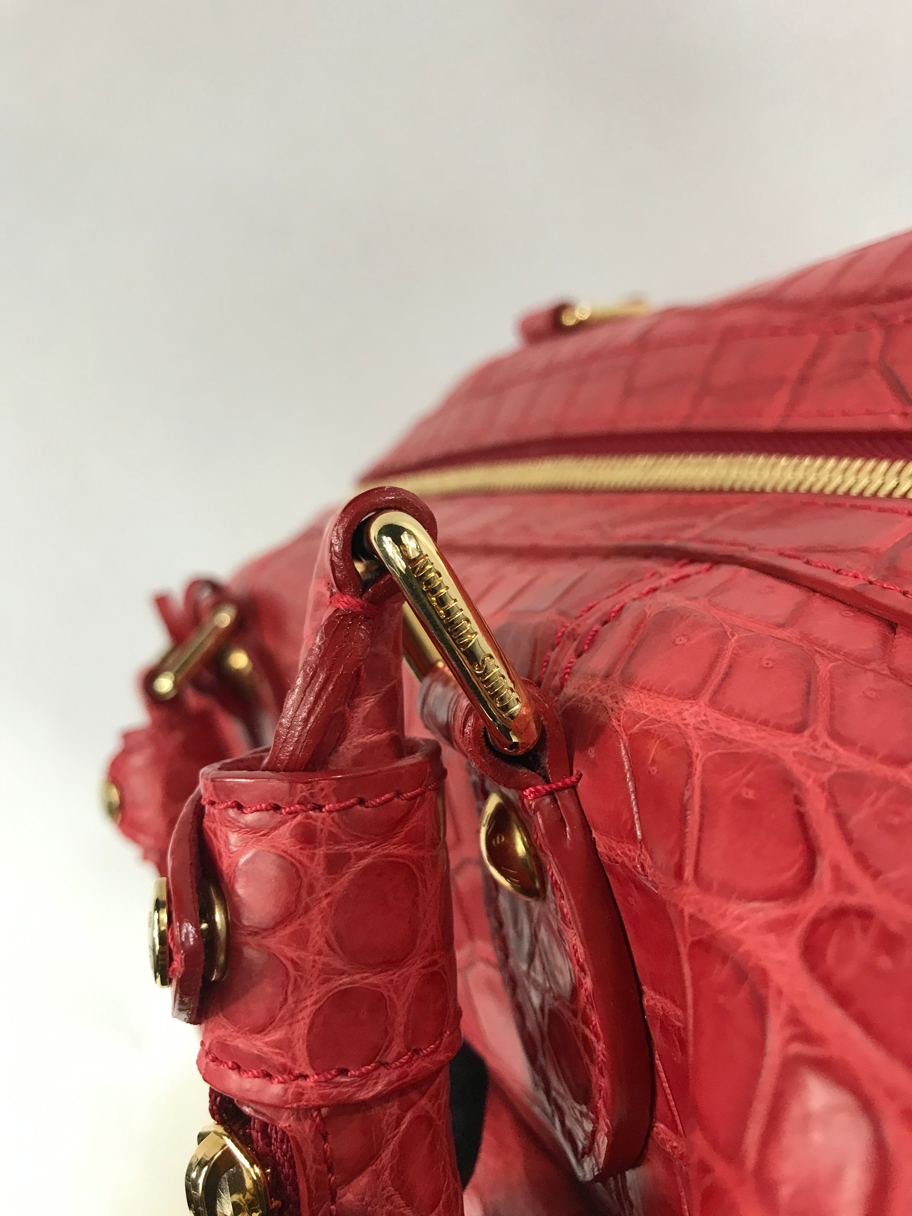 Limited Edition Special Order Red Matte Croc Top Handle w/GHW