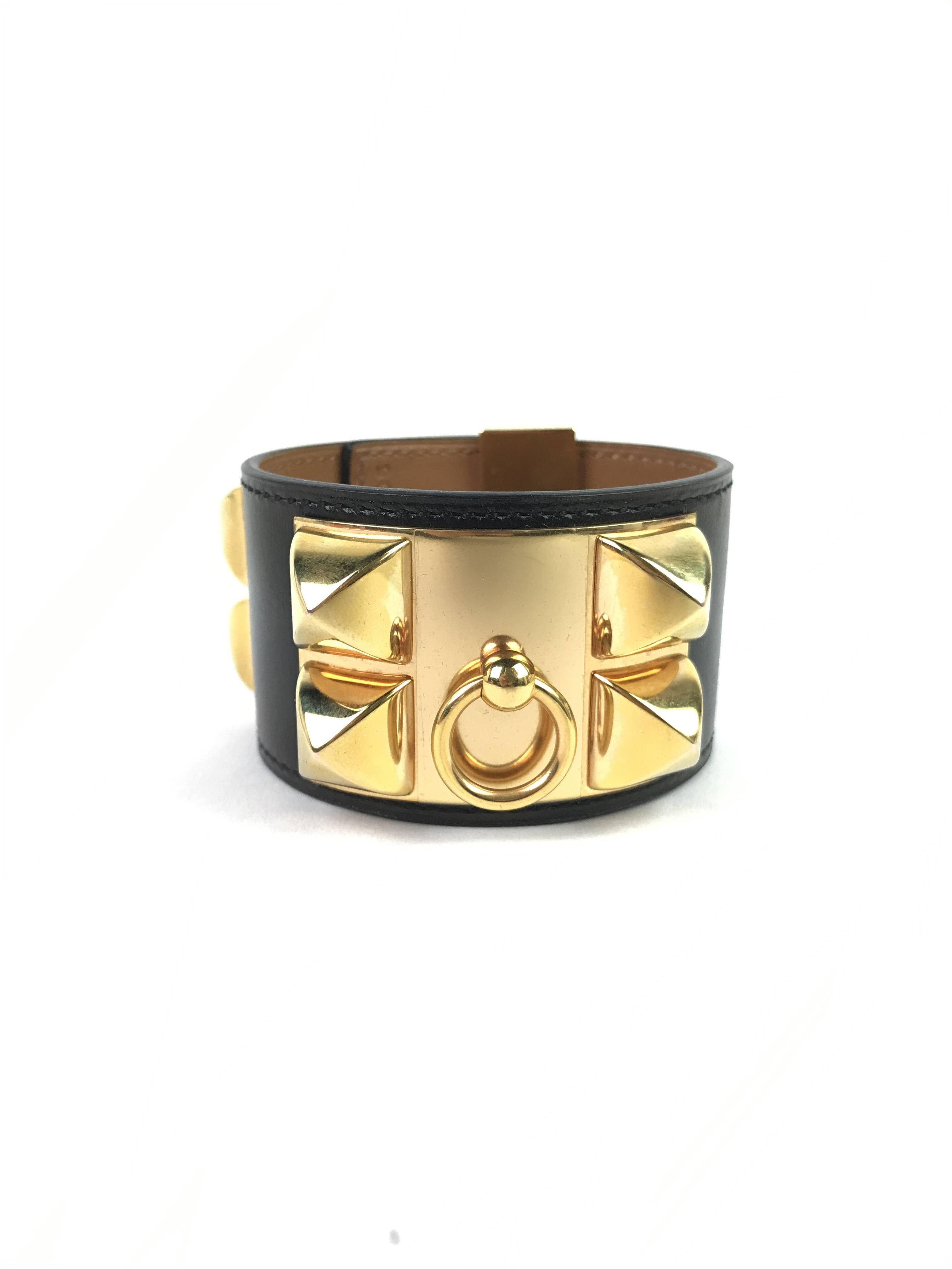 Black Box Calf Collier De Chien CDC Bracelet w/GHW