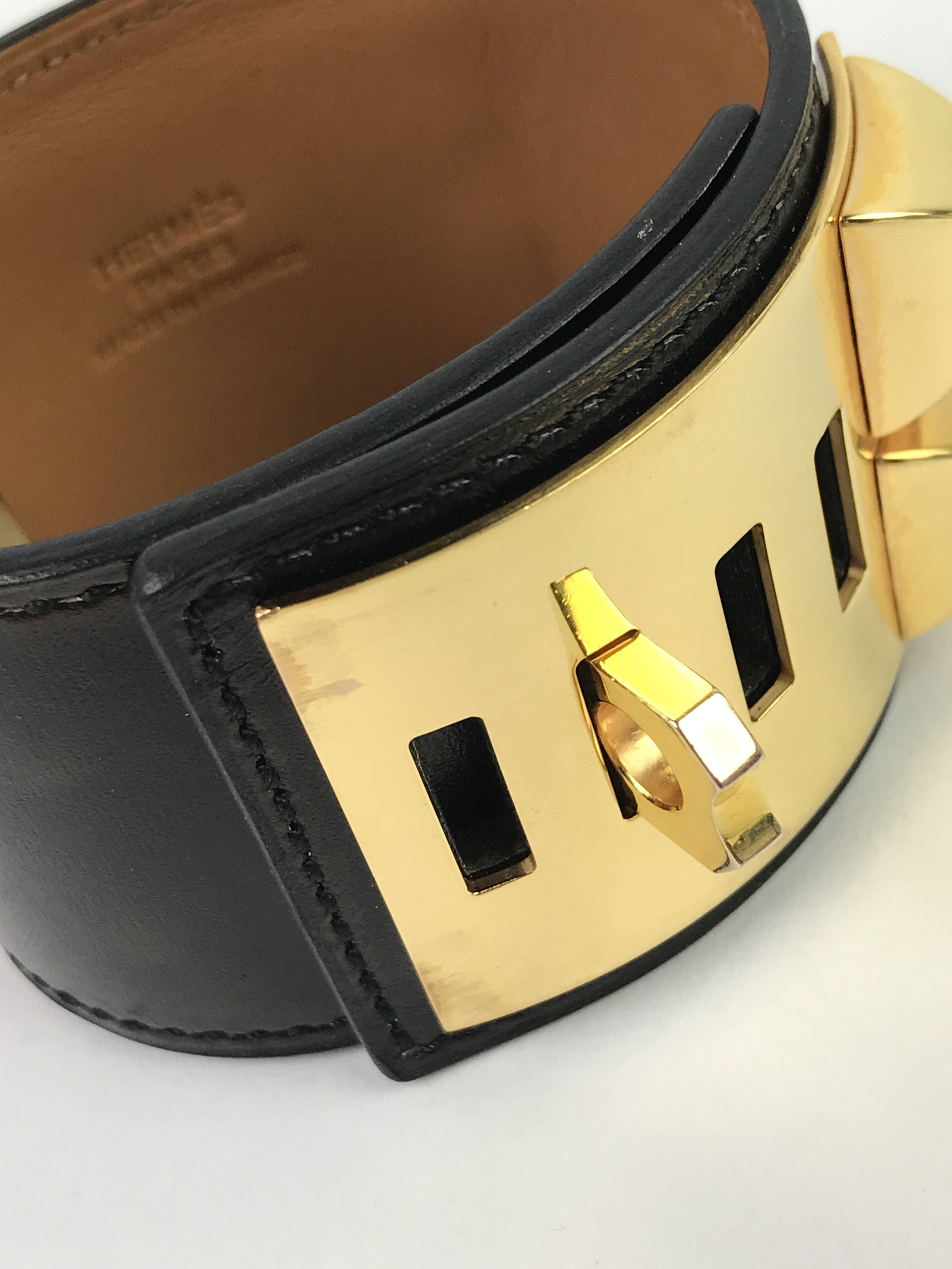 Black Box Calf Collier De Chien CDC Bracelet w/GHW