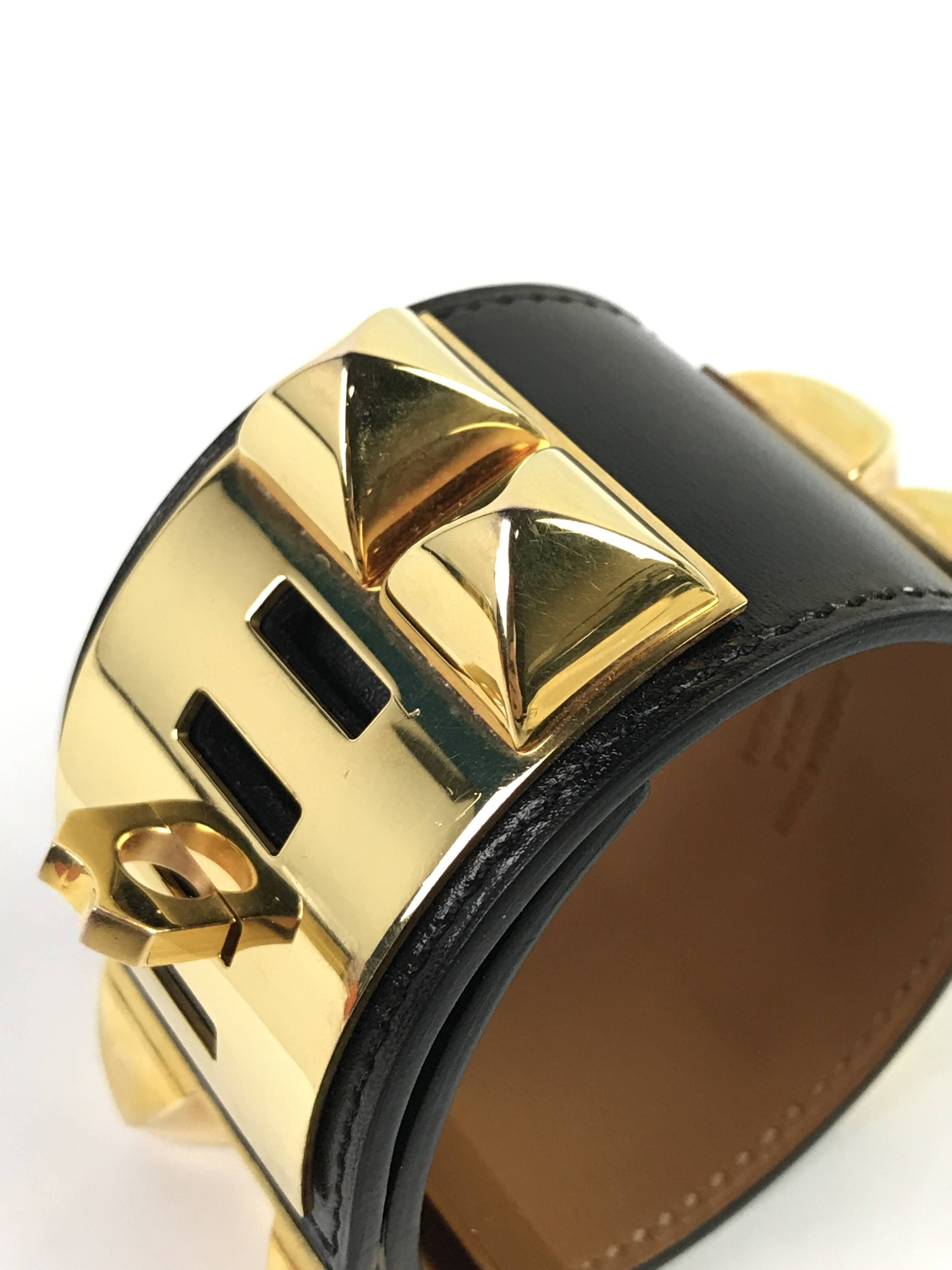Black Box Calf Collier De Chien CDC Bracelet w/GHW