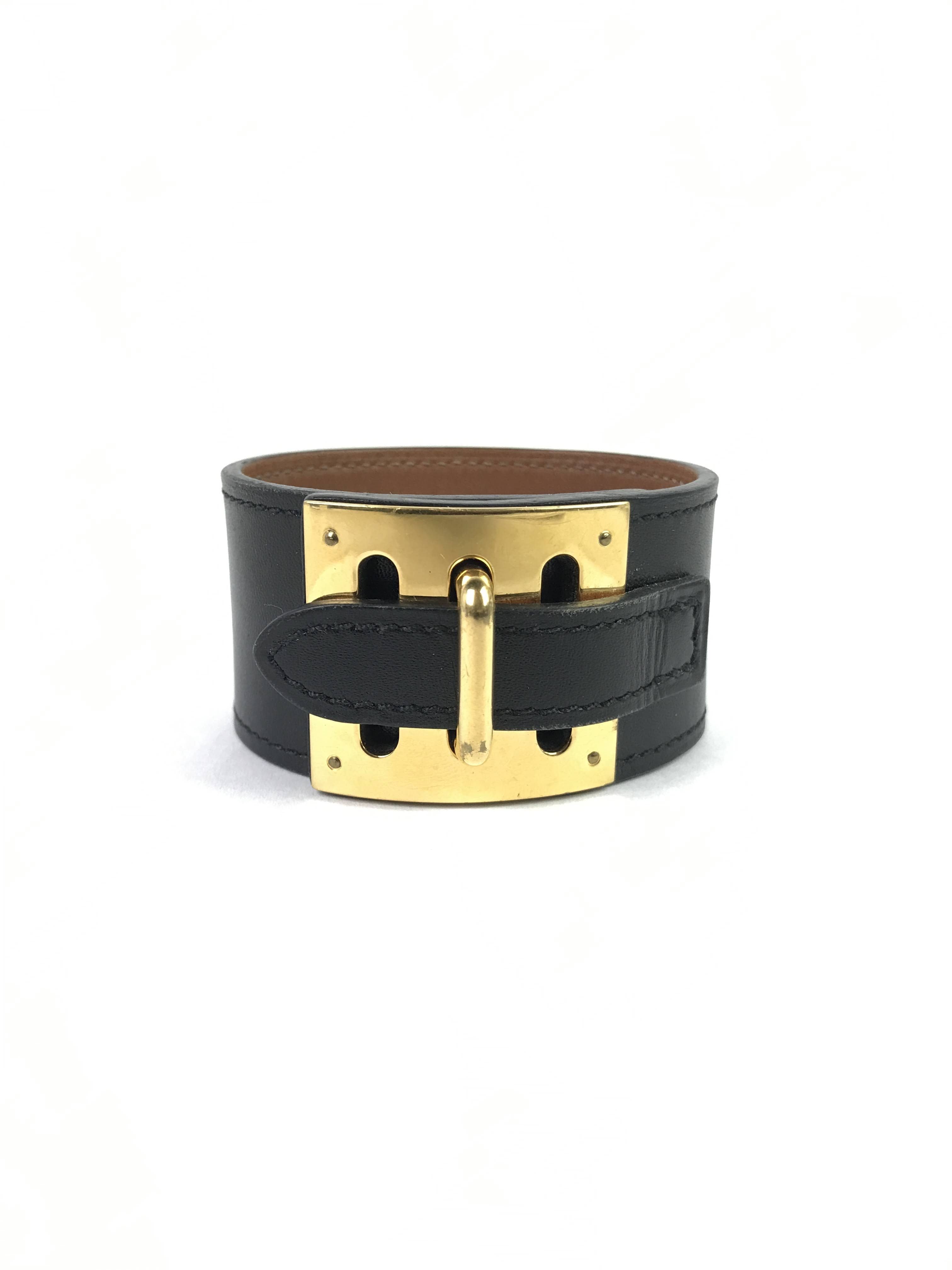 Black Box Calf Leather Intense Bracelet w/GHW